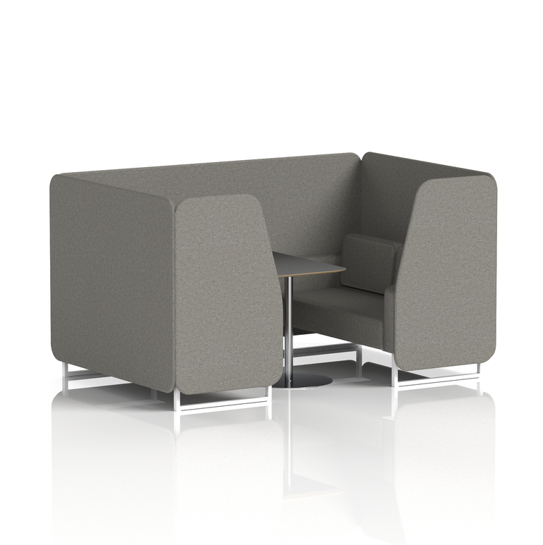 Brixworth Booth With White Legs And Black Table In Single Tone