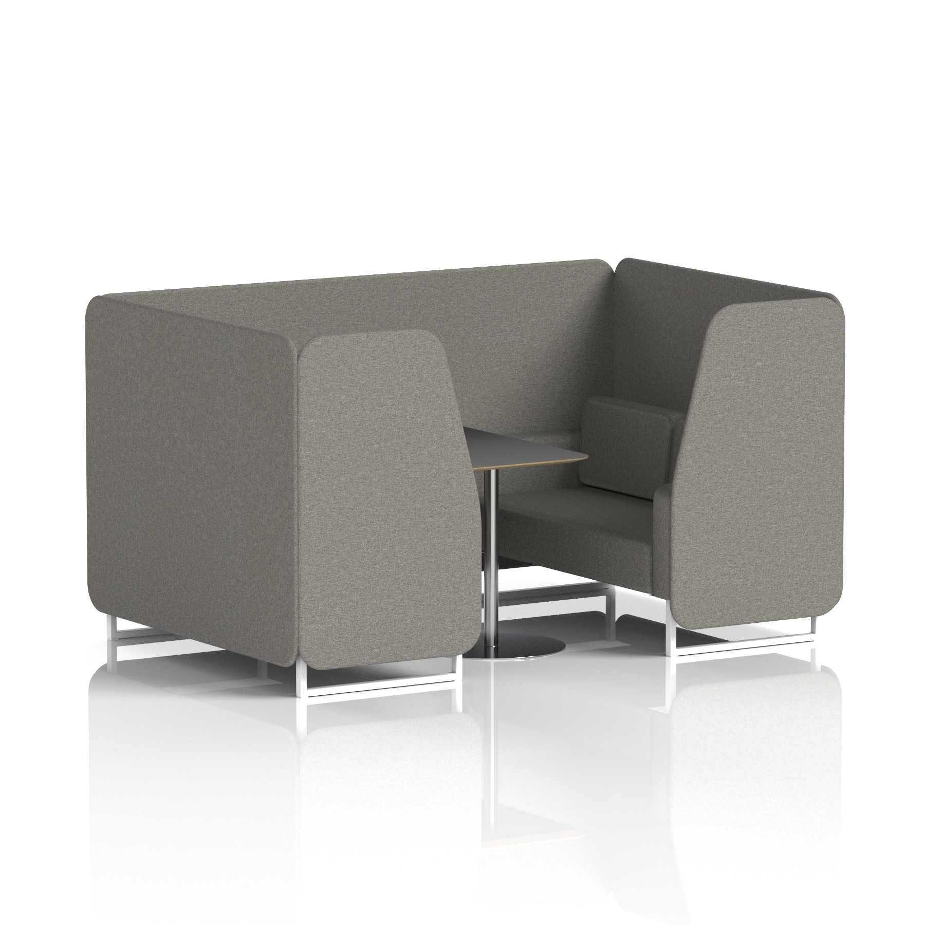 Brixworth Booth With White Legs And Black Table In Single Tone