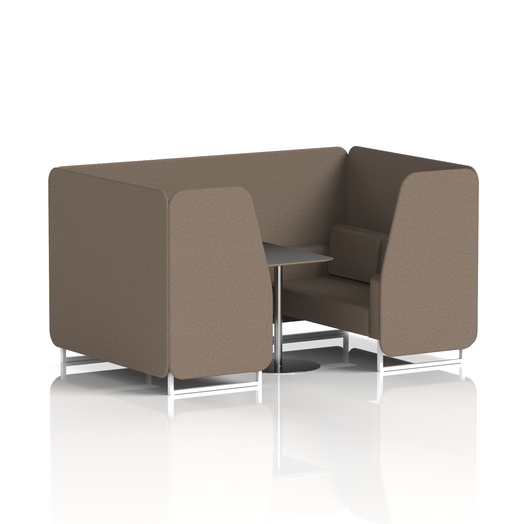 Brixworth Booth With White Legs And Black Table In Single Tone