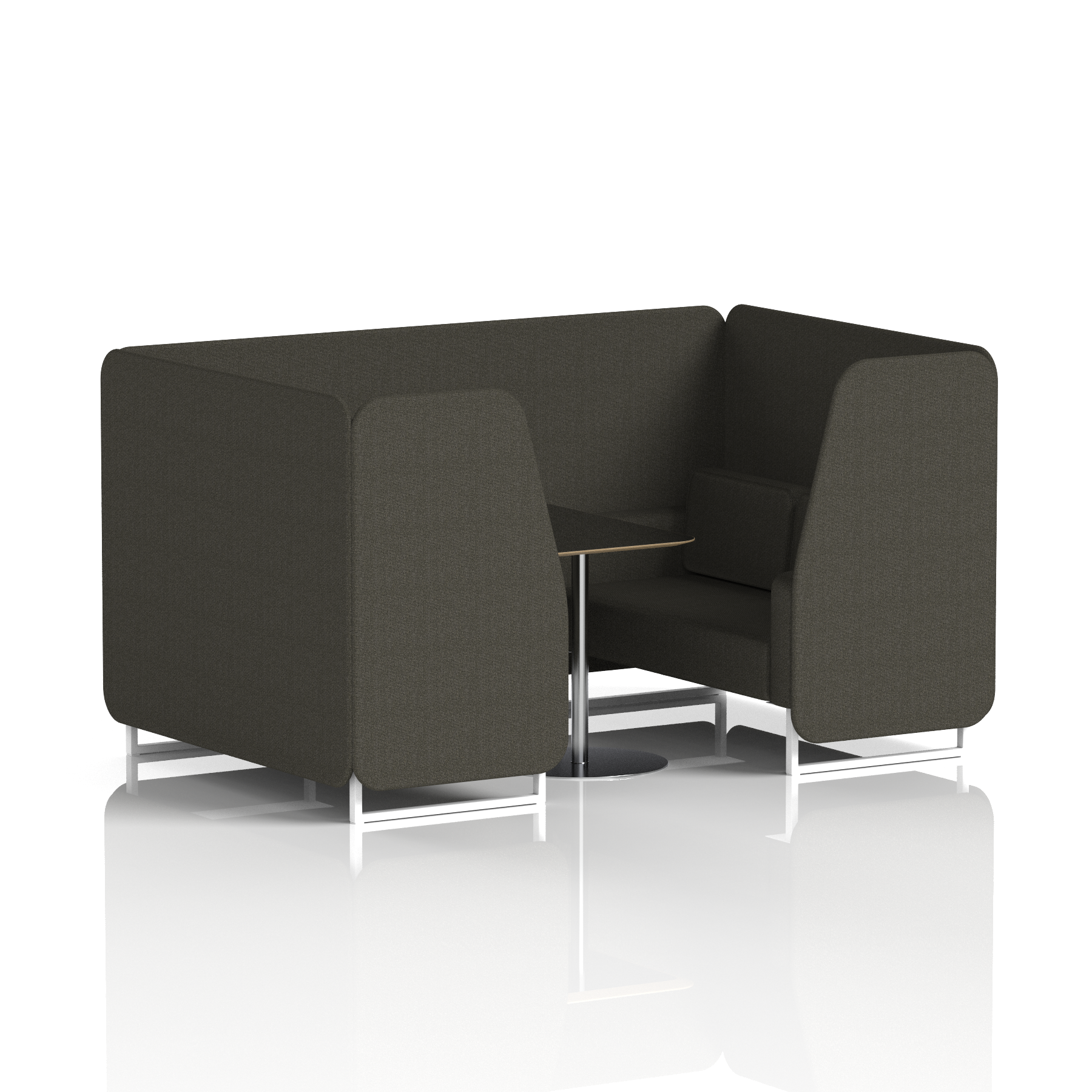Brixworth Booth With White Legs And Black Table In Single Tone