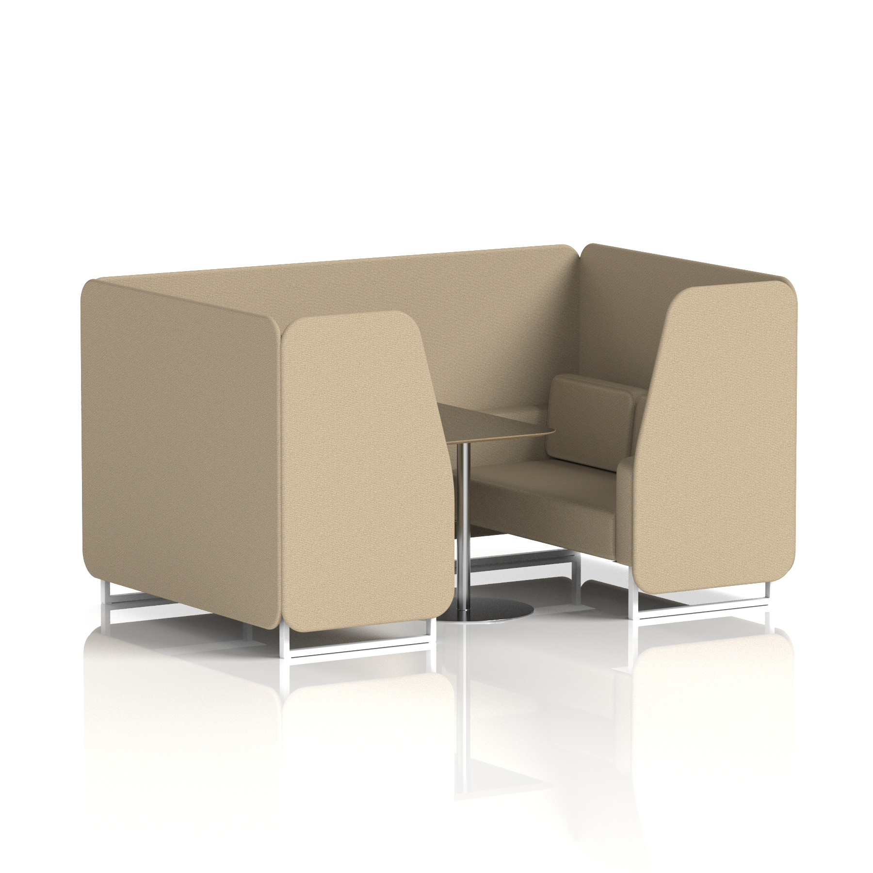 Brixworth Booth With White Legs And Black Table In Single Tone