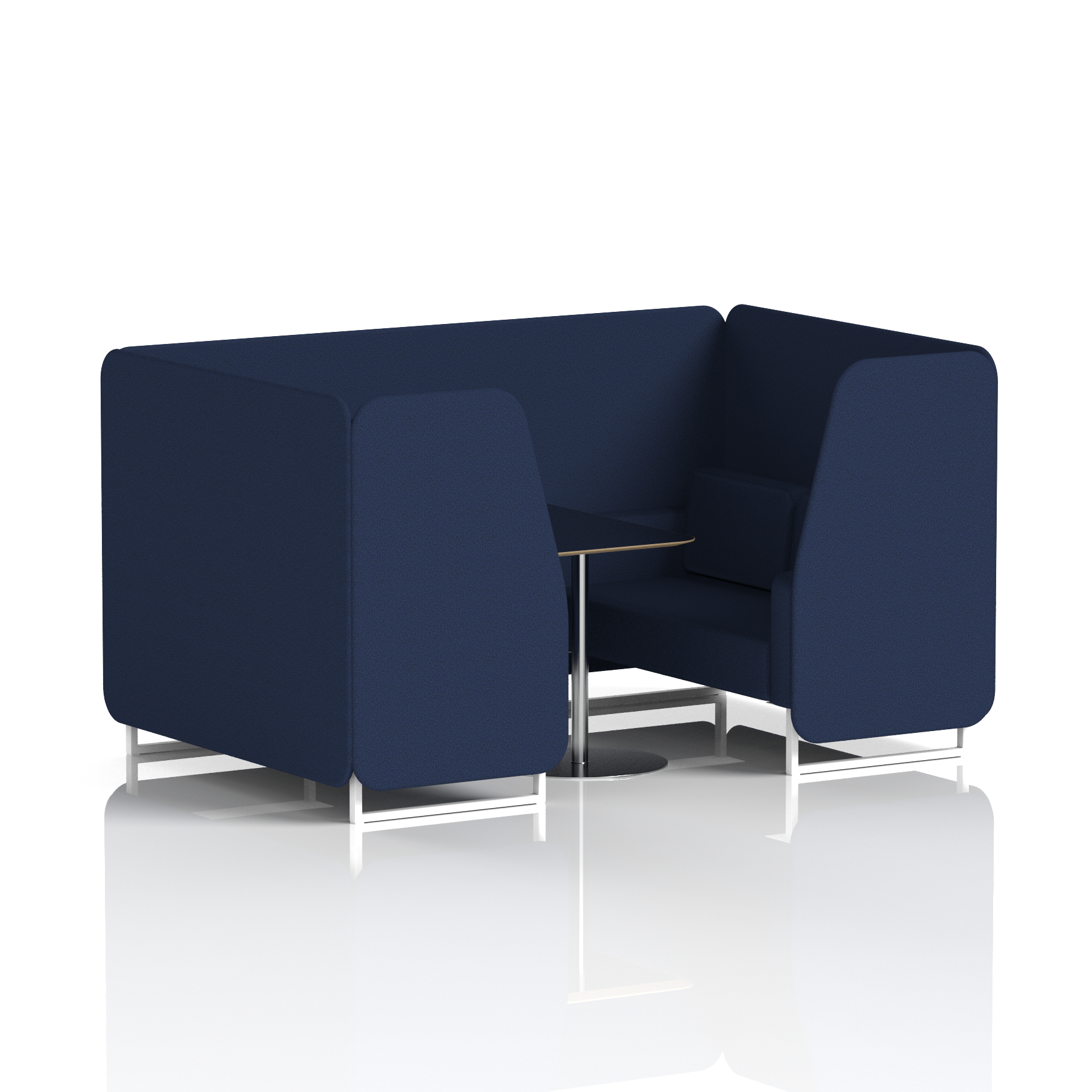 Brixworth Booth With White Legs And Black Table In Single Tone