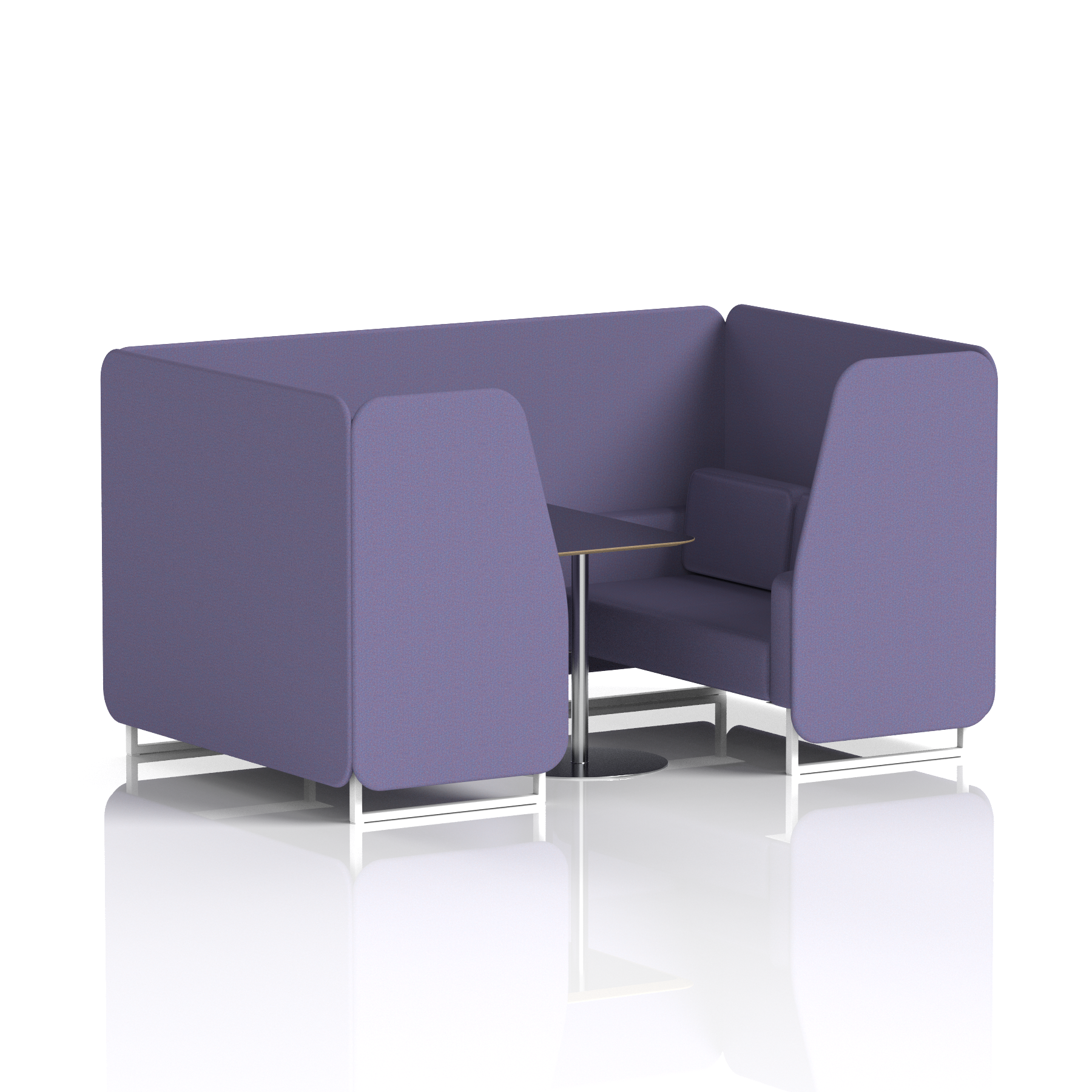 Brixworth Booth With White Legs And Black Table In Single Tone