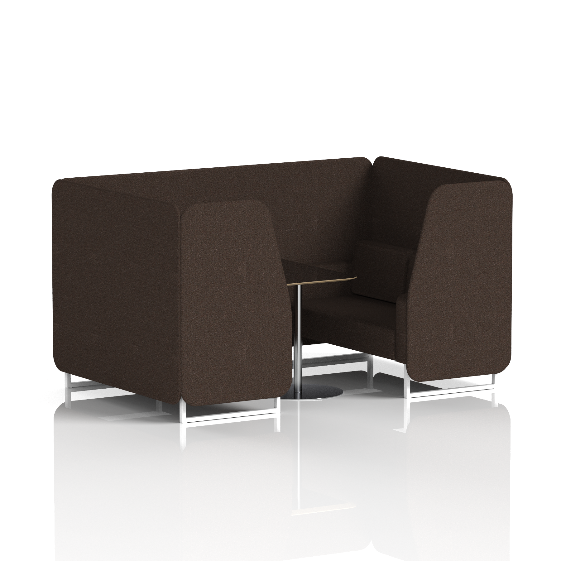 Brixworth Booth With White Legs And Black Table In Single Tone