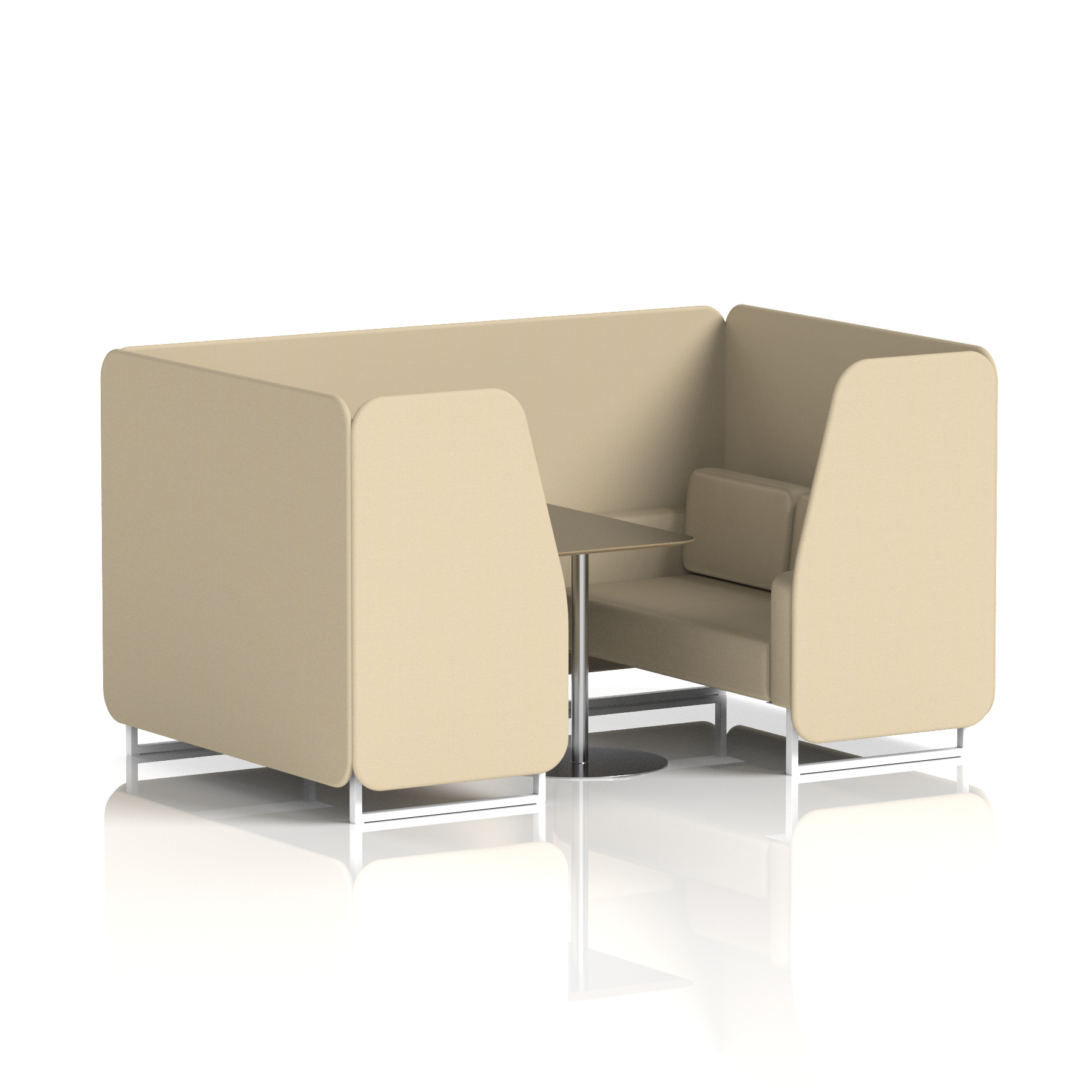 Brixworth Booth With White Legs And Black Table In Single Tone