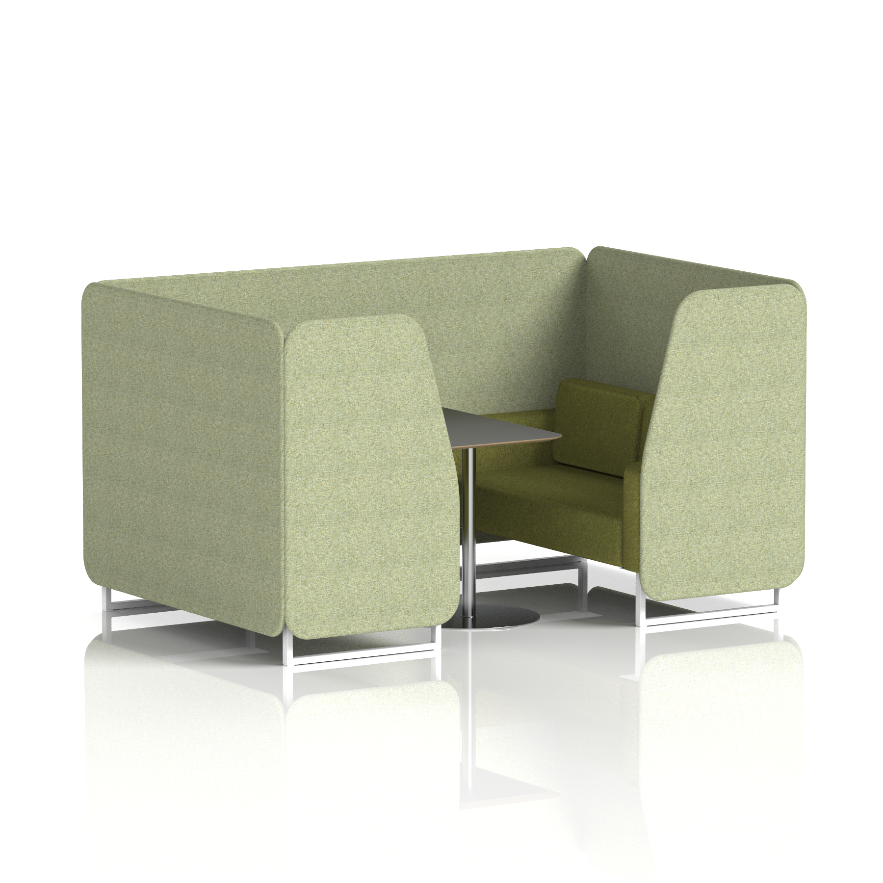 Brixworth Booth With White Legs And Black Table In Two Tone