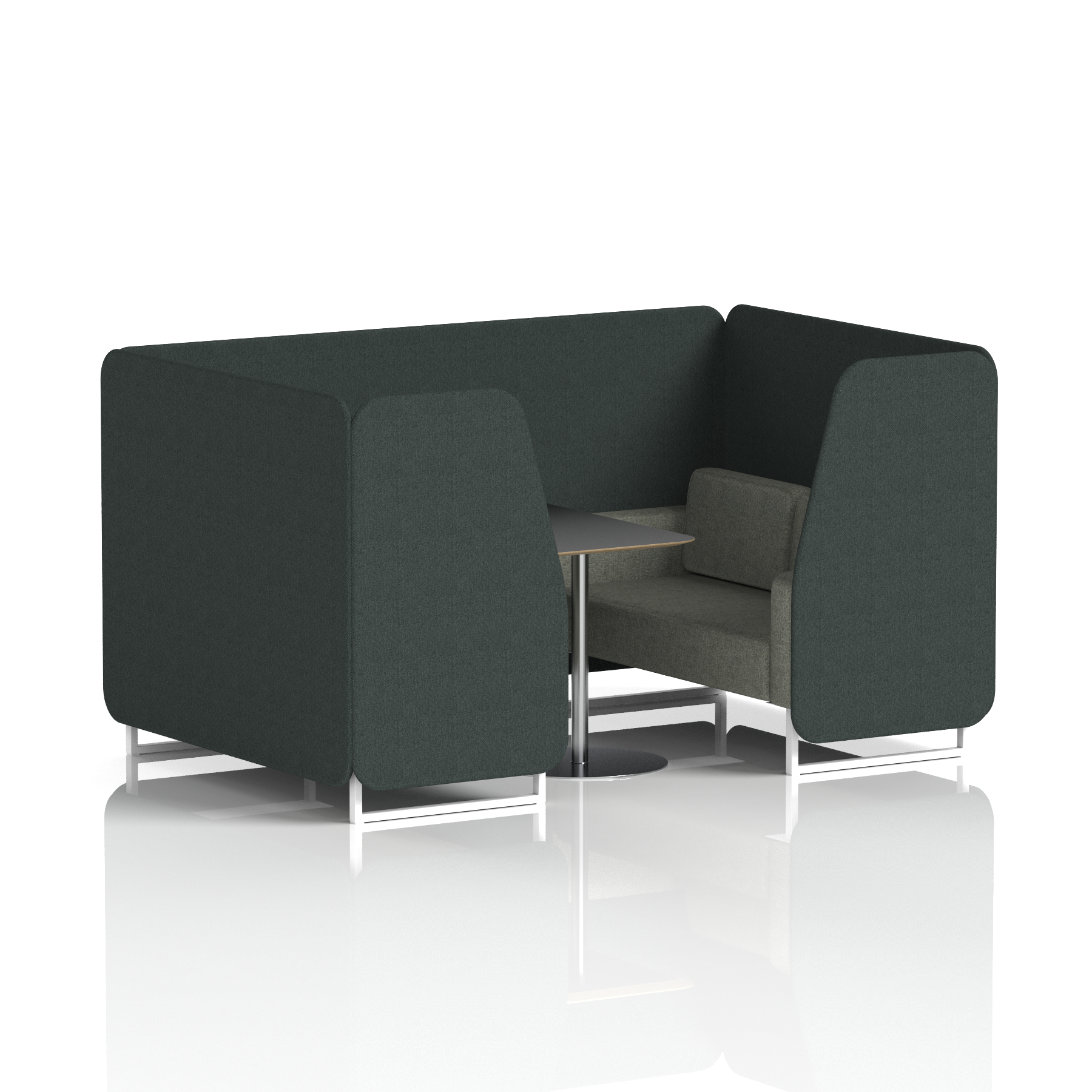 Brixworth Booth With White Legs And Black Table In Two Tone