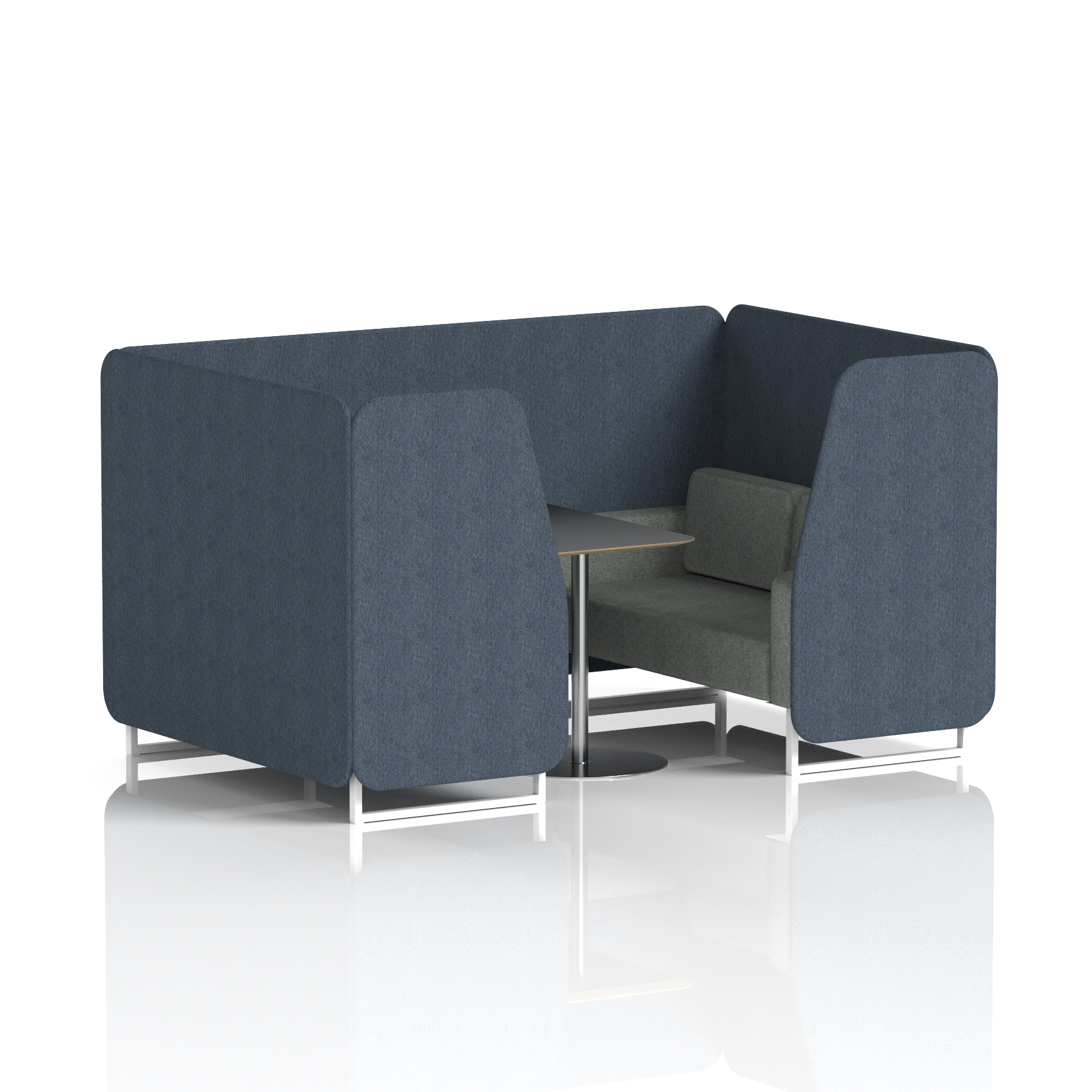 Brixworth Booth With Black Table In Two Tone