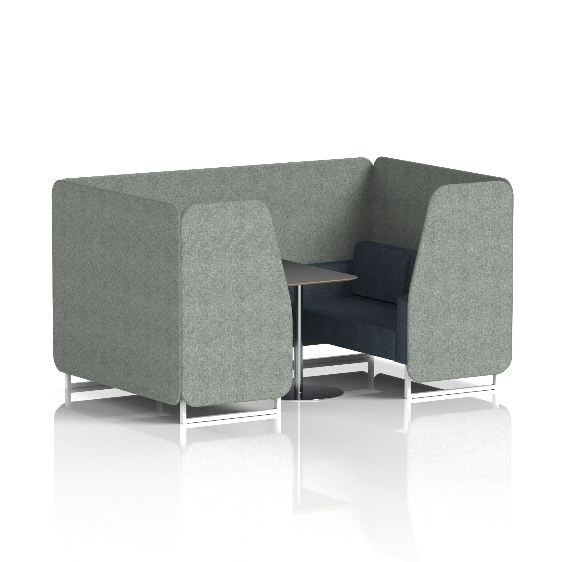 Brixworth Booth With White Legs And Black Table In Two Tone