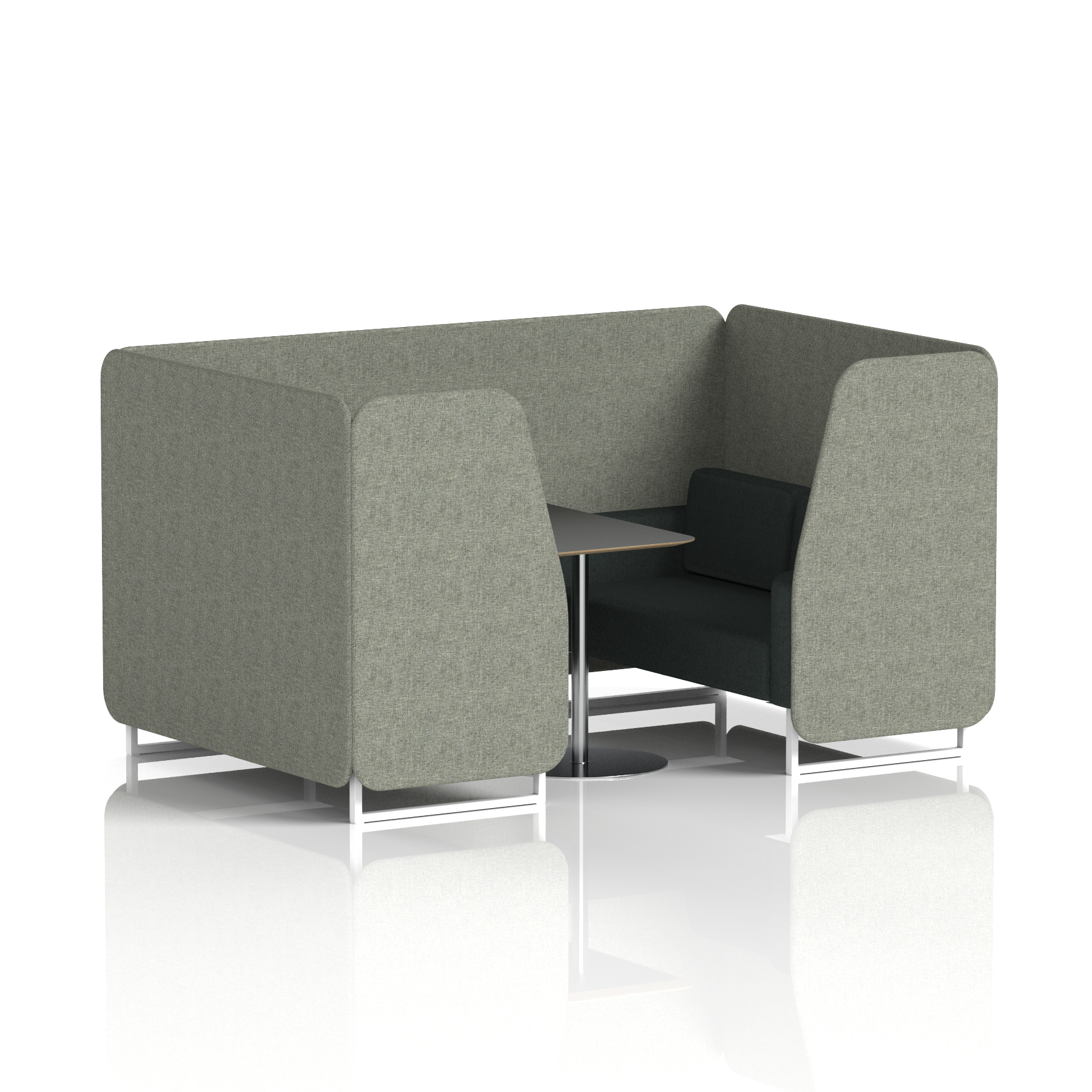 Brixworth Booth With White Legs And Black Table In Two Tone