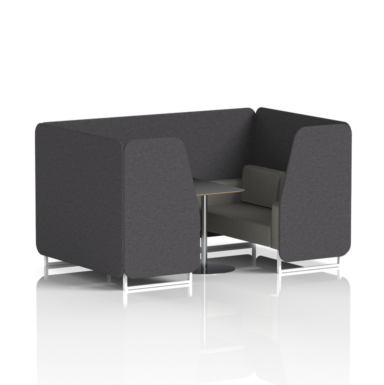 Brixworth Booth With White Legs And Black Table In Two Tone