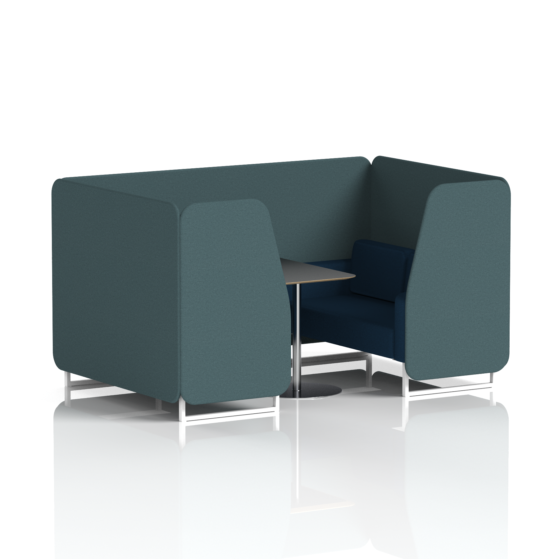 Brixworth Booth With White Legs And Black Table In Two Tone
