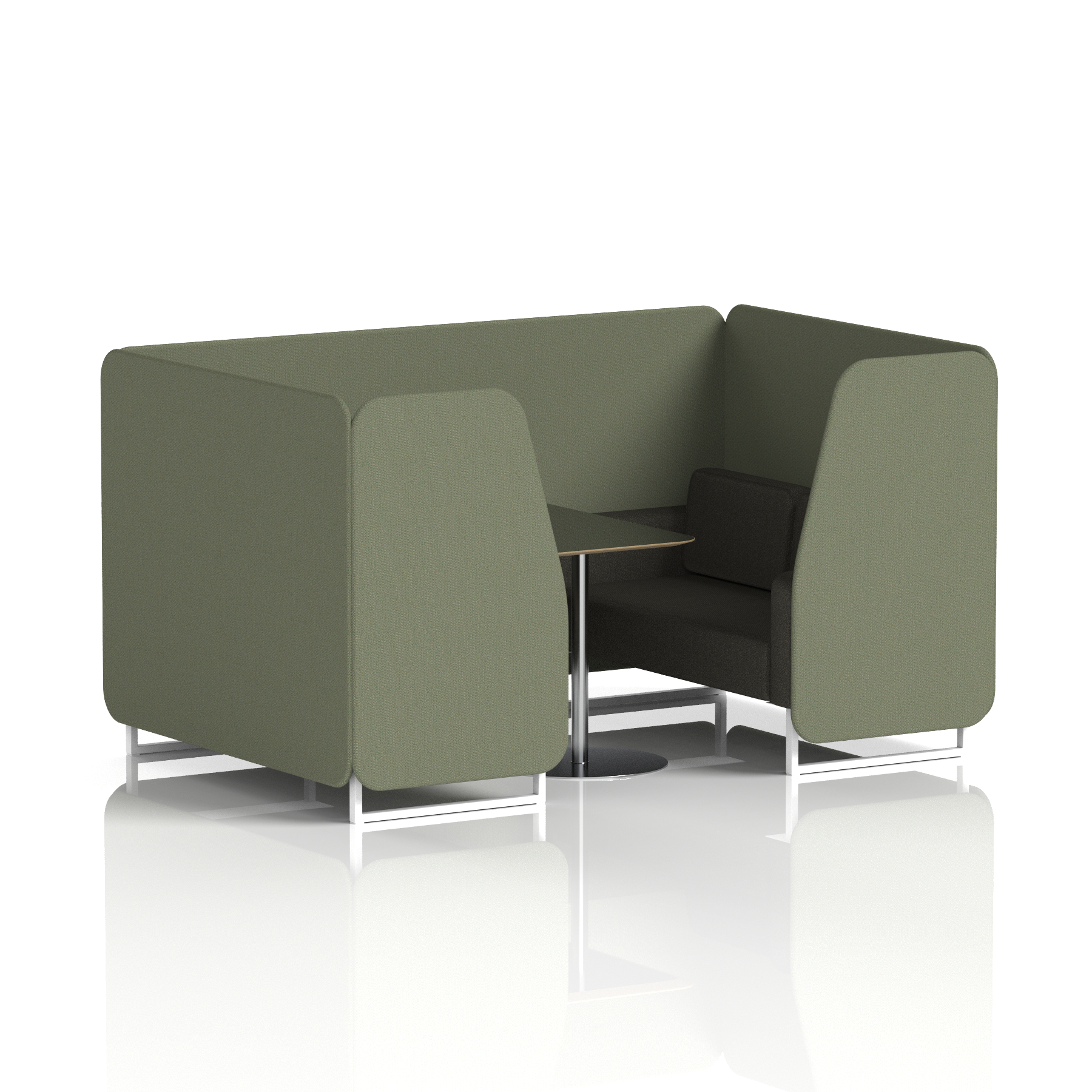 Brixworth Booth With White Legs And Black Table In Two Tone
