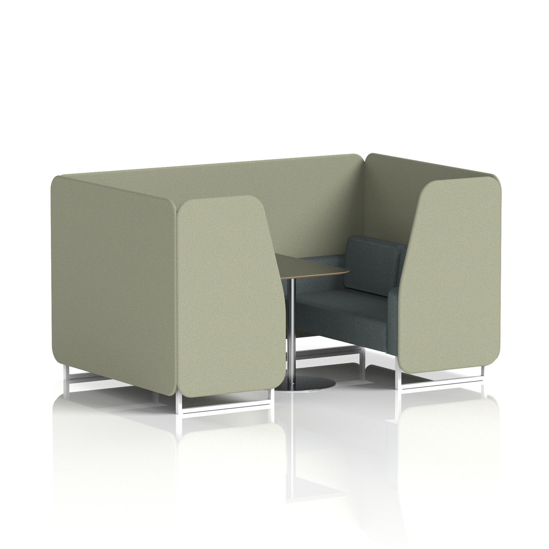 Brixworth Booth With White Legs And Black Table In Two Tone