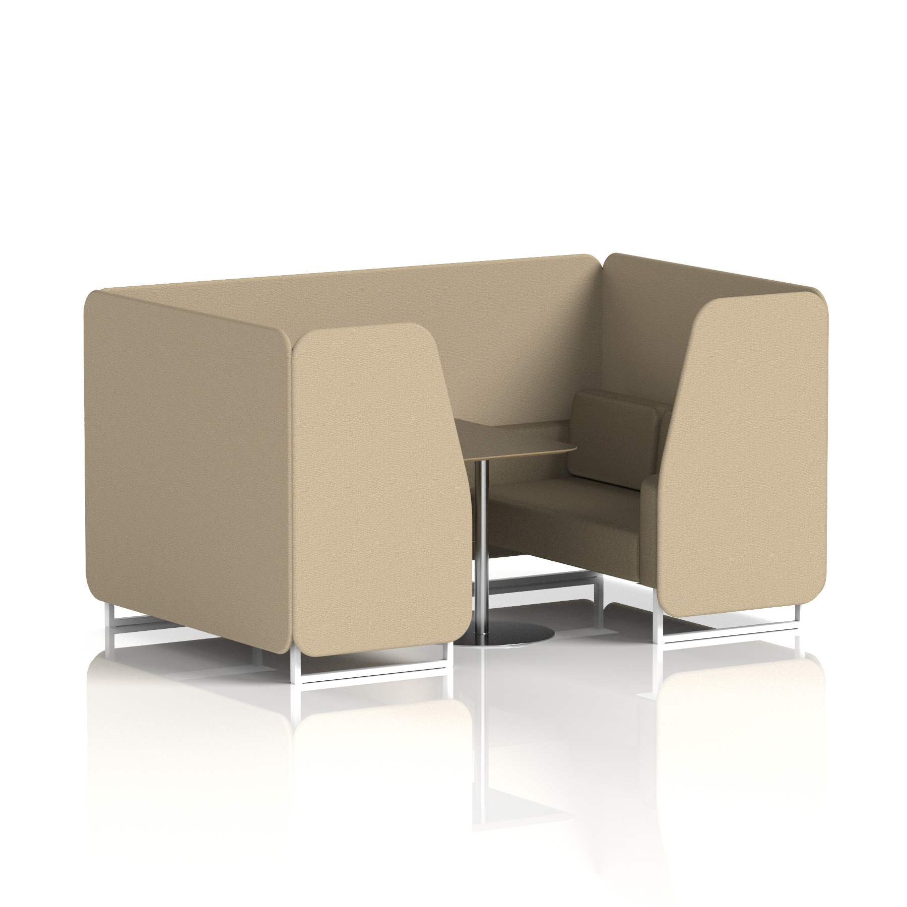 Brixworth Booth With White Legs And Black Table In Two Tone
