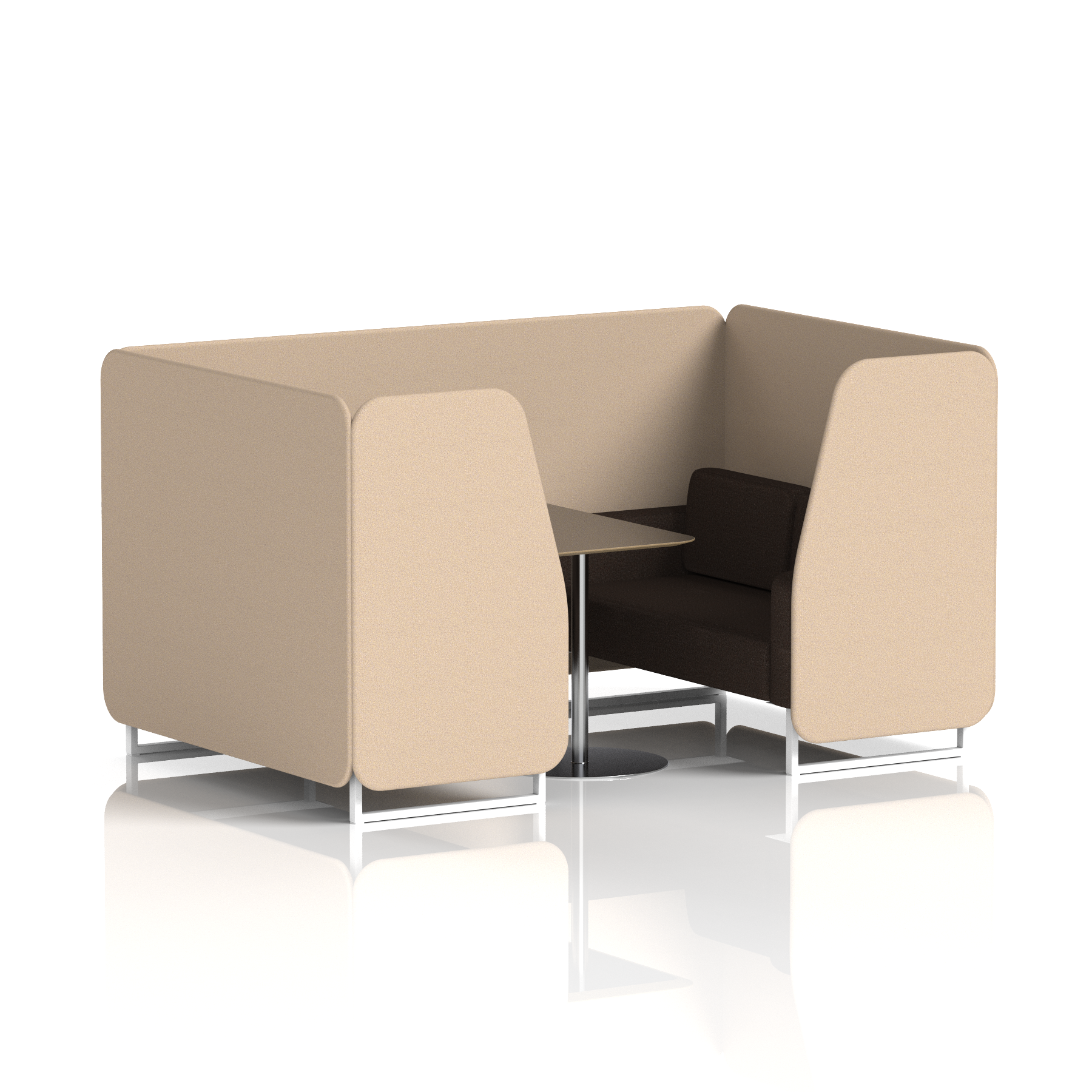 Brixworth Booth With Black Table In Two Tone