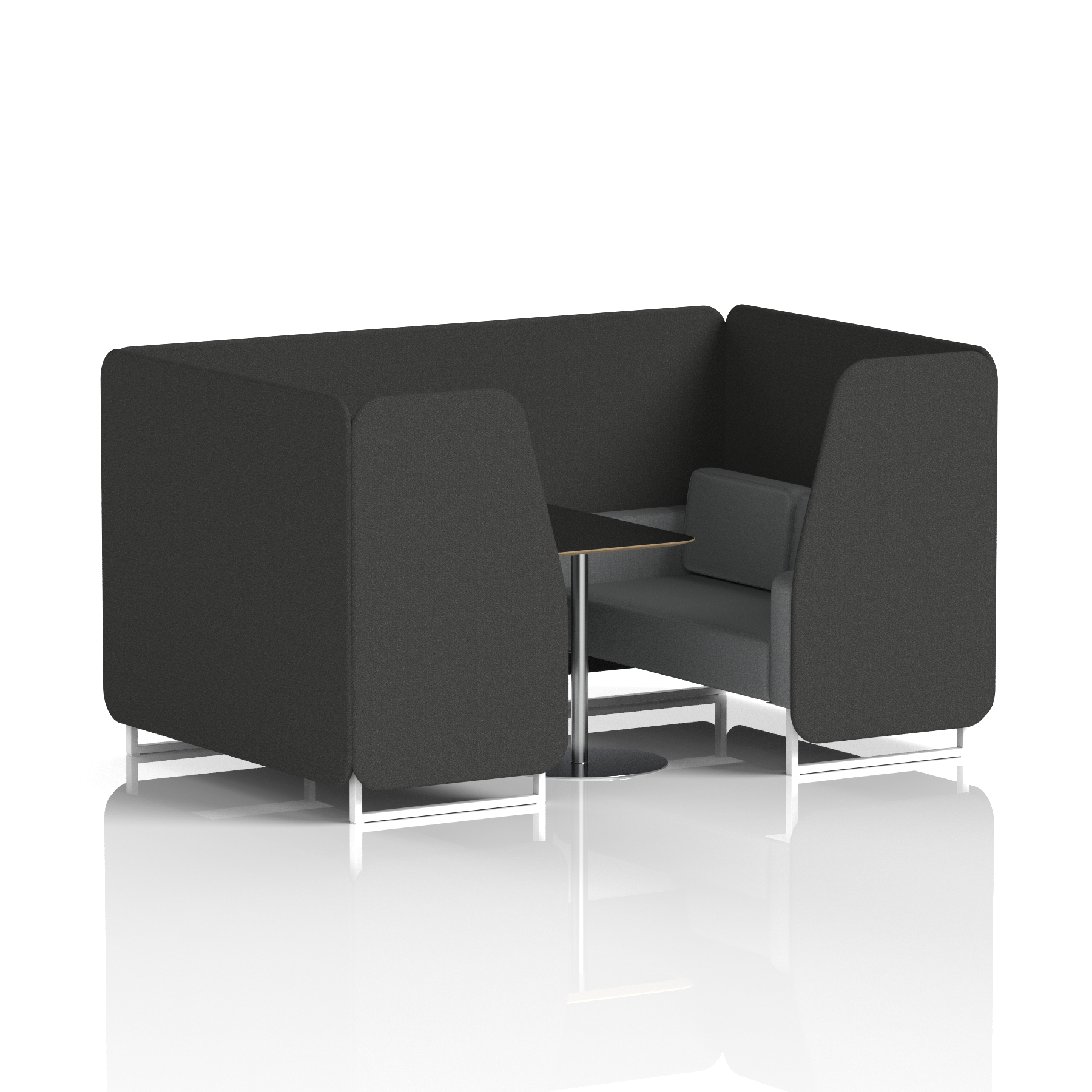 Brixworth Booth With Black Table In Two Tone