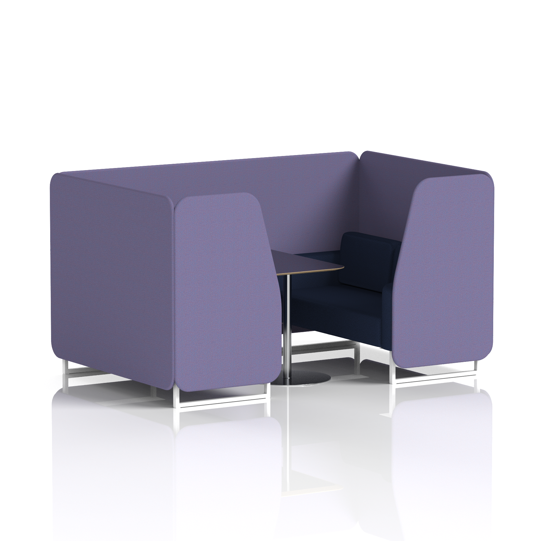 Brixworth Booth With White Legs And Black Table In Two Tone