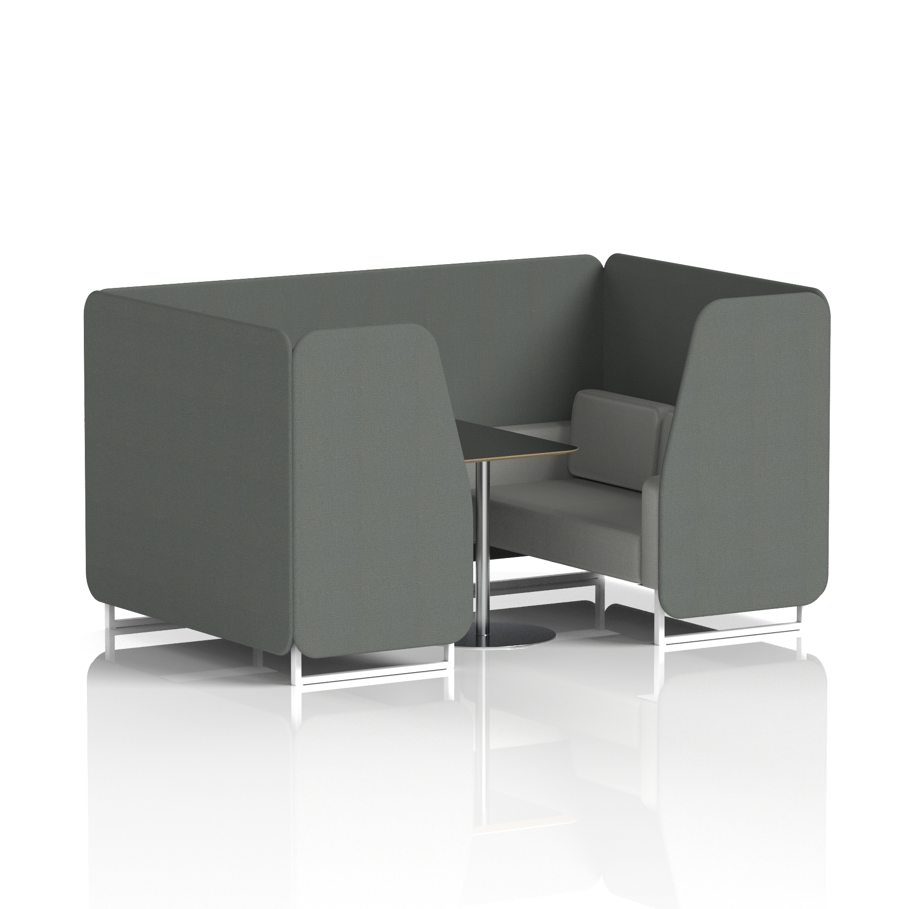 Brixworth Booth With White Legs And Black Table In Two Tone