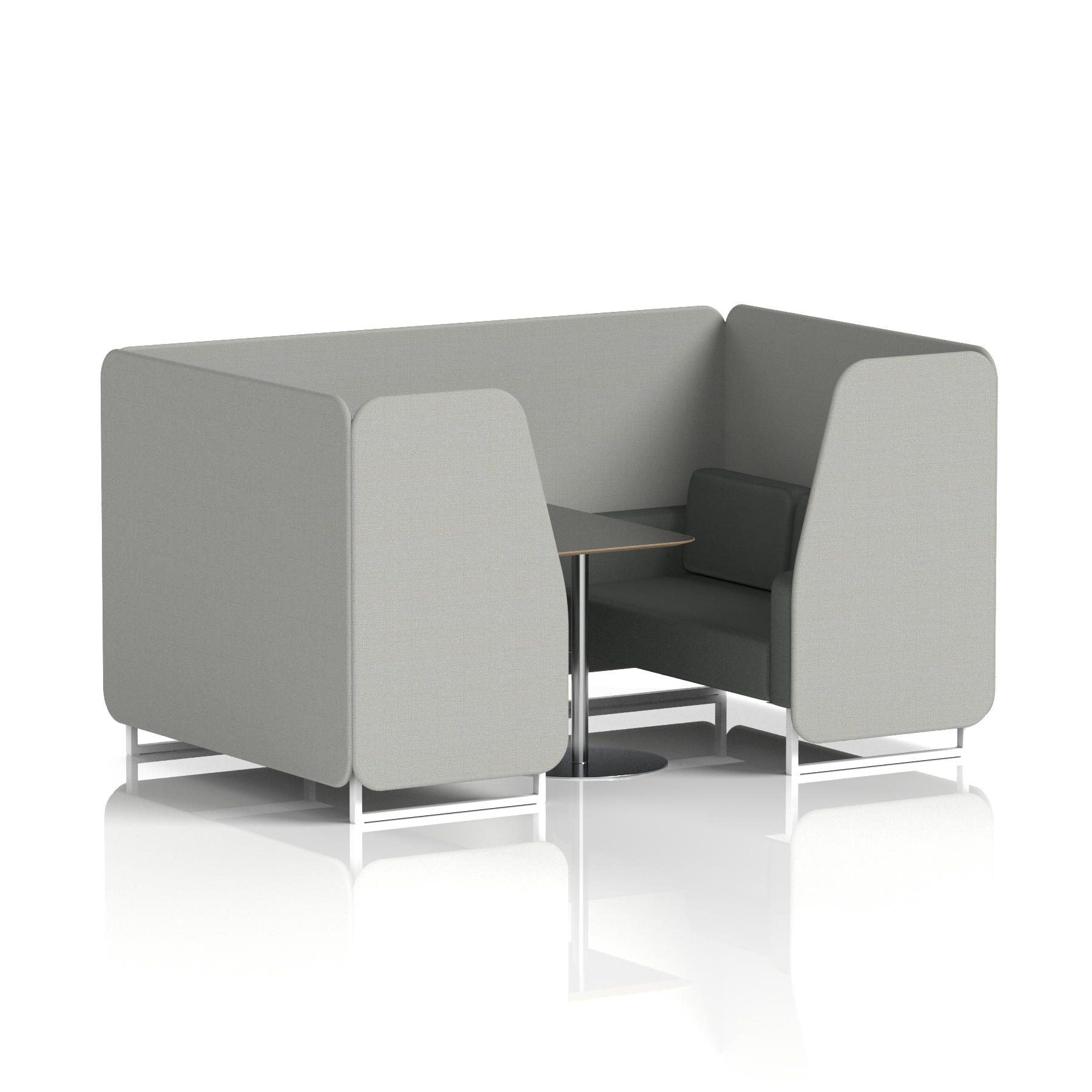 Brixworth Booth With White Legs And Black Table In Two Tone