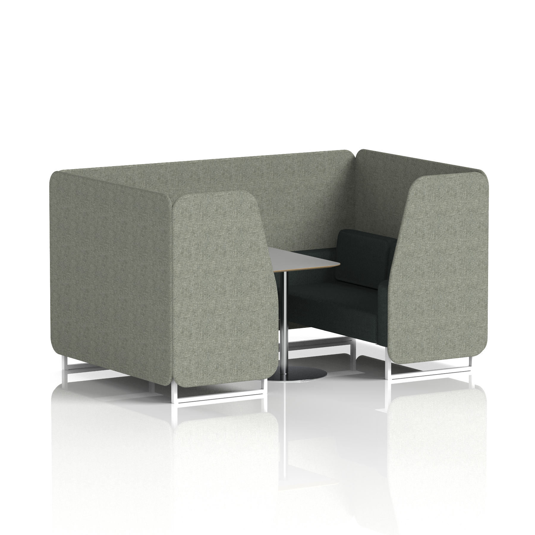 Brixworth Booth With White Legs And Grey Table In Two Tone