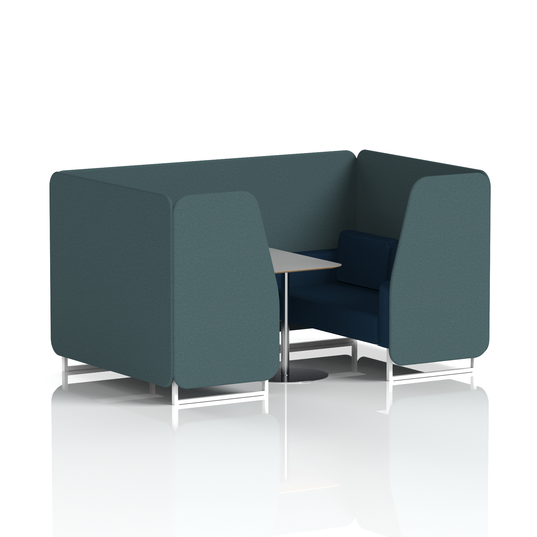 Brixworth Booth With White Legs And Grey Table In Two Tone