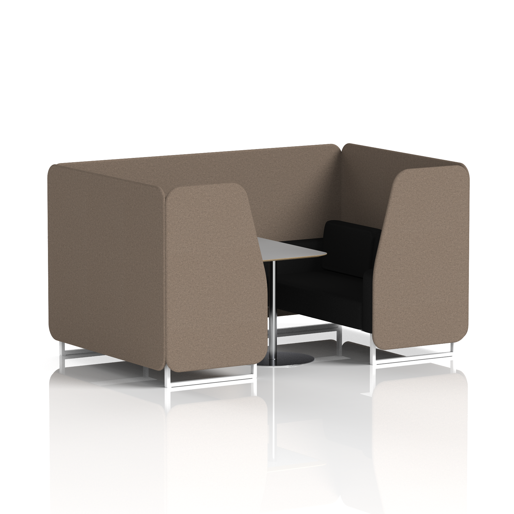 Brixworth Booth With White Legs And Grey Table In Two Tone