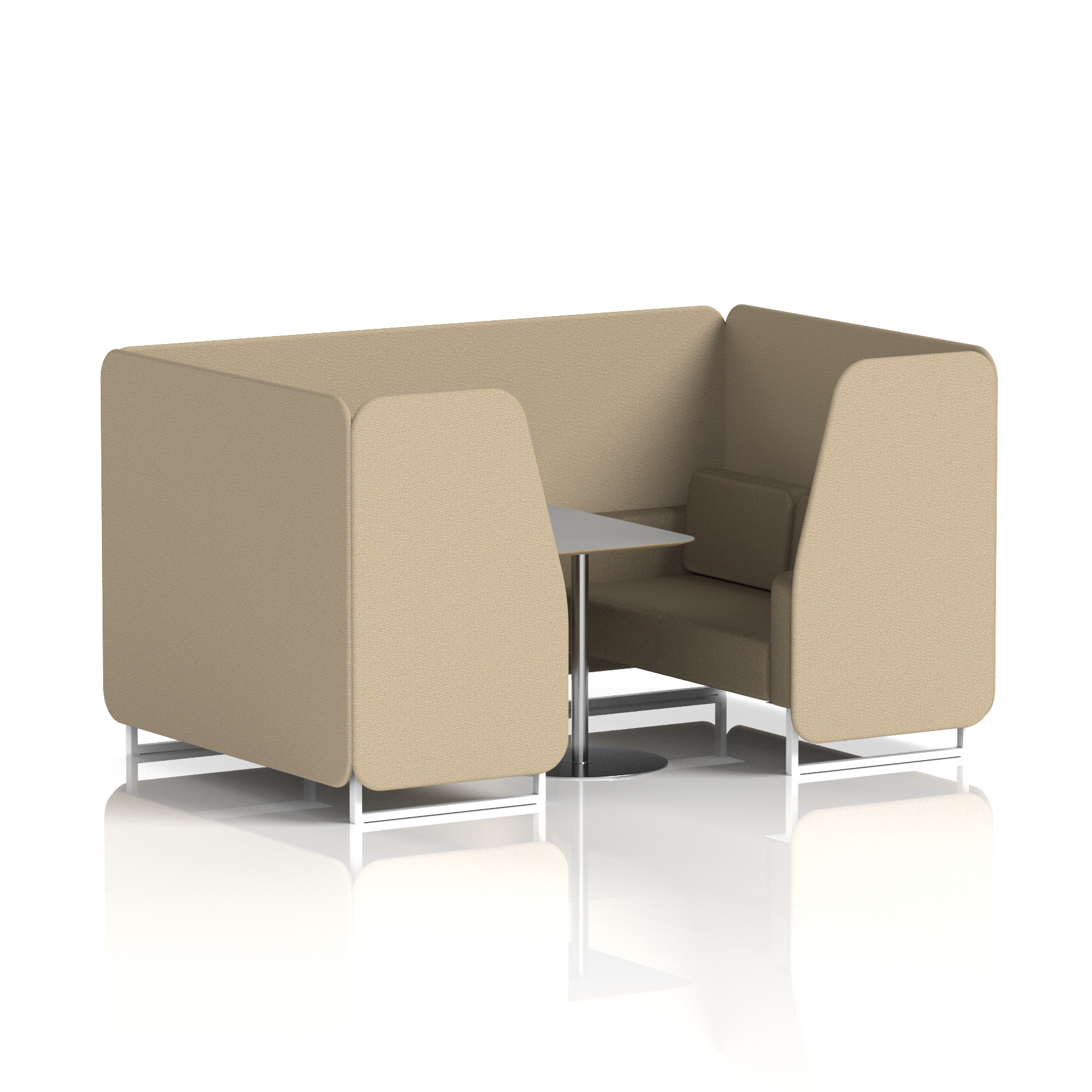 Brixworth Booth With White Legs And Grey Table In Two Tone