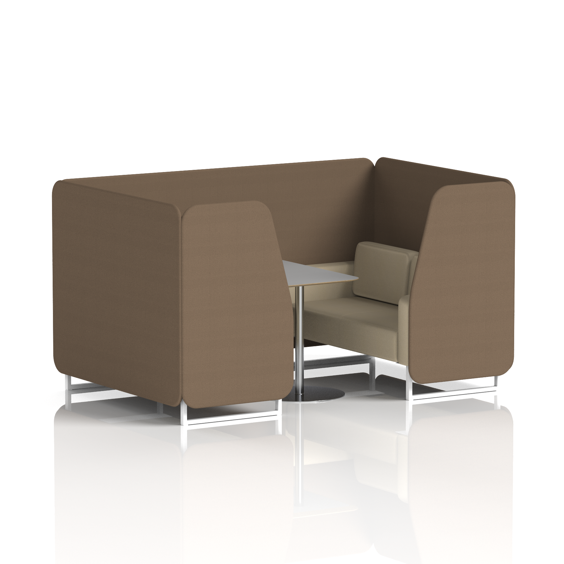 Brixworth Booth With White Legs And Grey Table In Two Tone