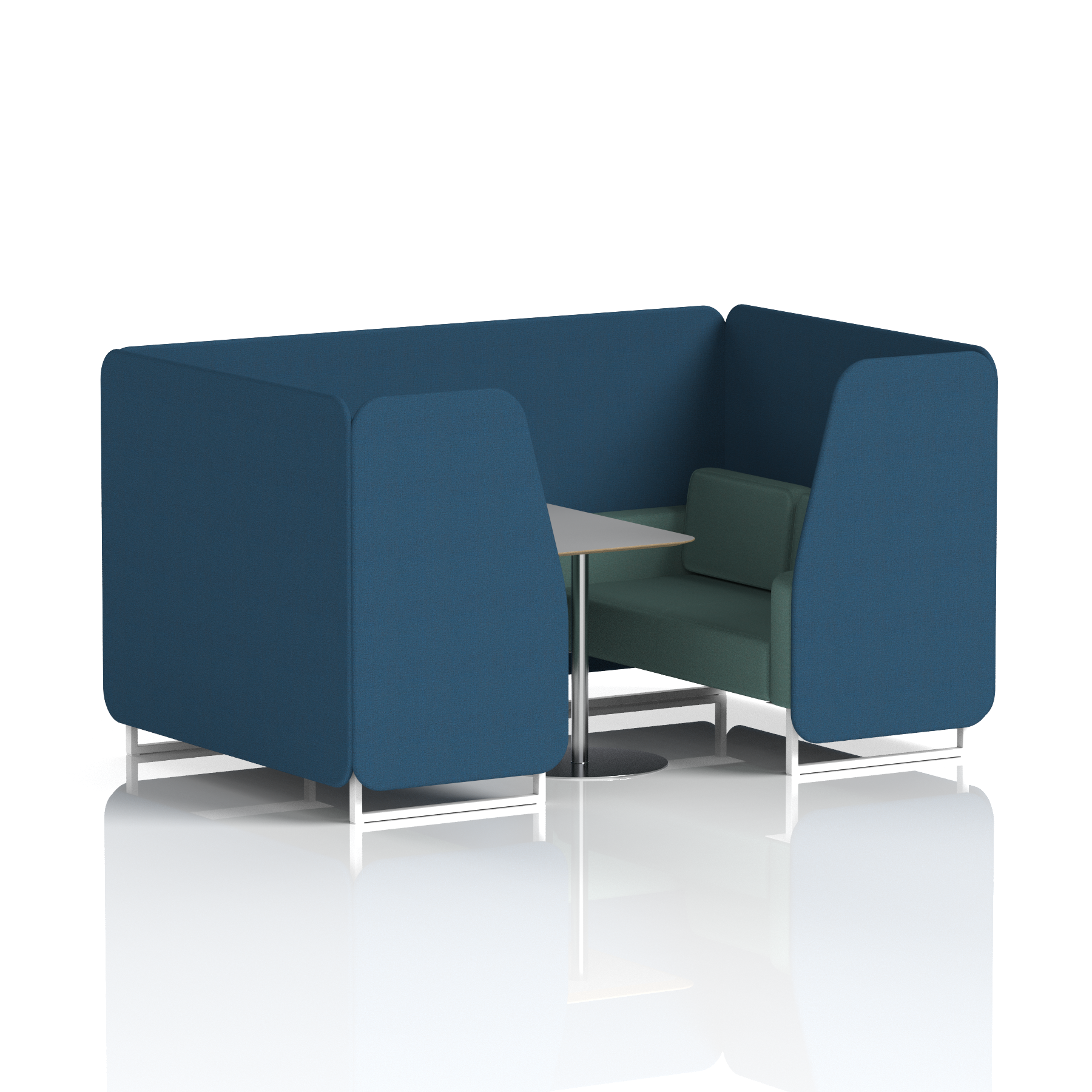 Brixworth Booth With White Legs And Grey Table In Two Tone