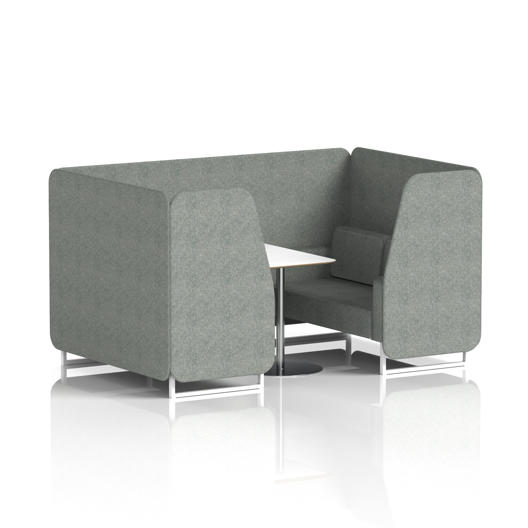 Brixworth Booth With White Legs And White Table In Single Tone