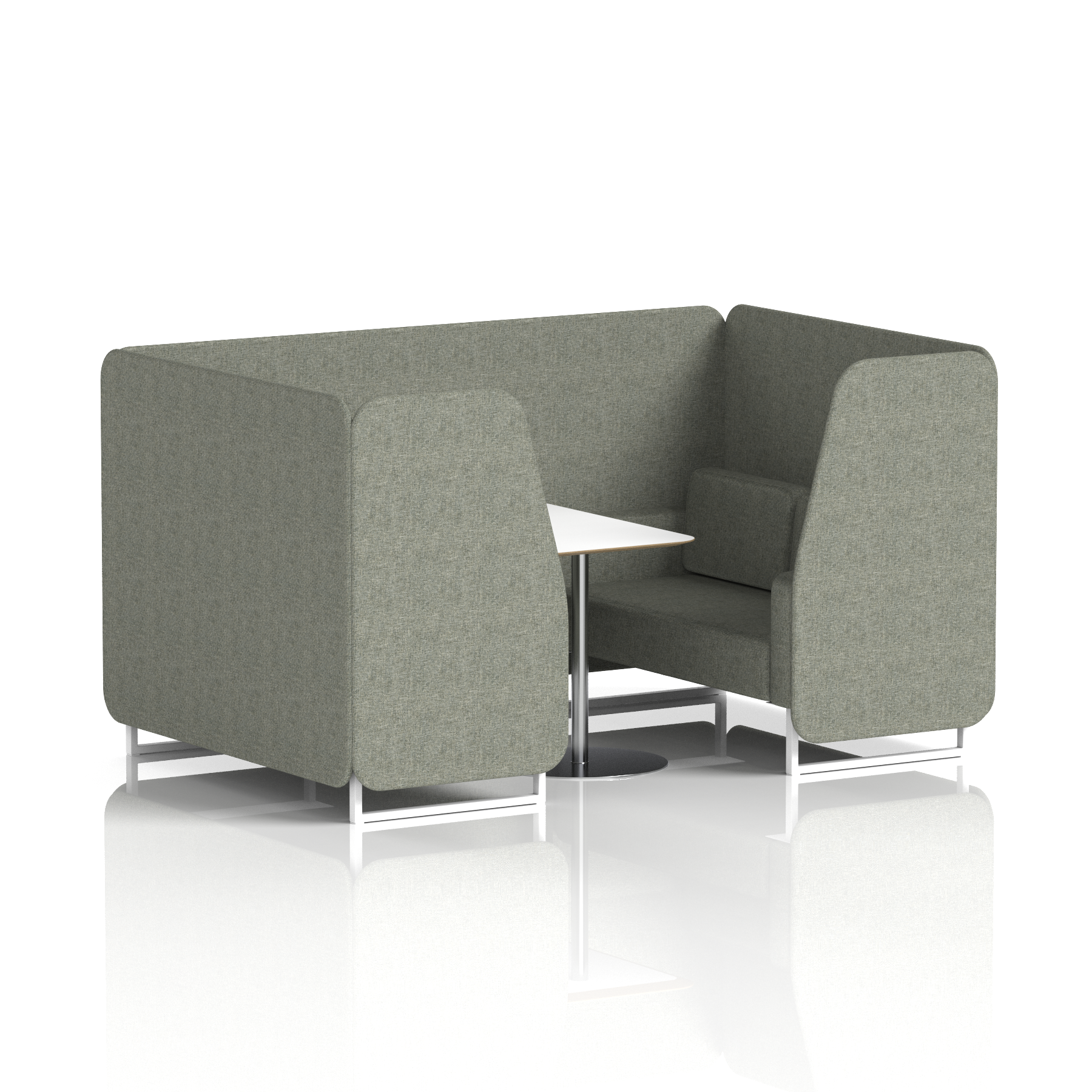 Brixworth Booth With White Legs And White Table In Single Tone