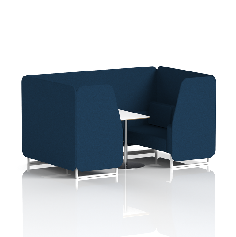 Brixworth Booth With White Legs And White Table In Single Tone