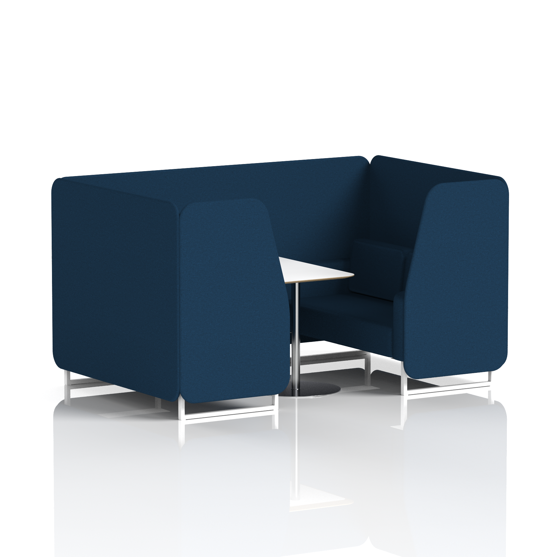 Brixworth Booth With White Legs And White Table In Single Tone