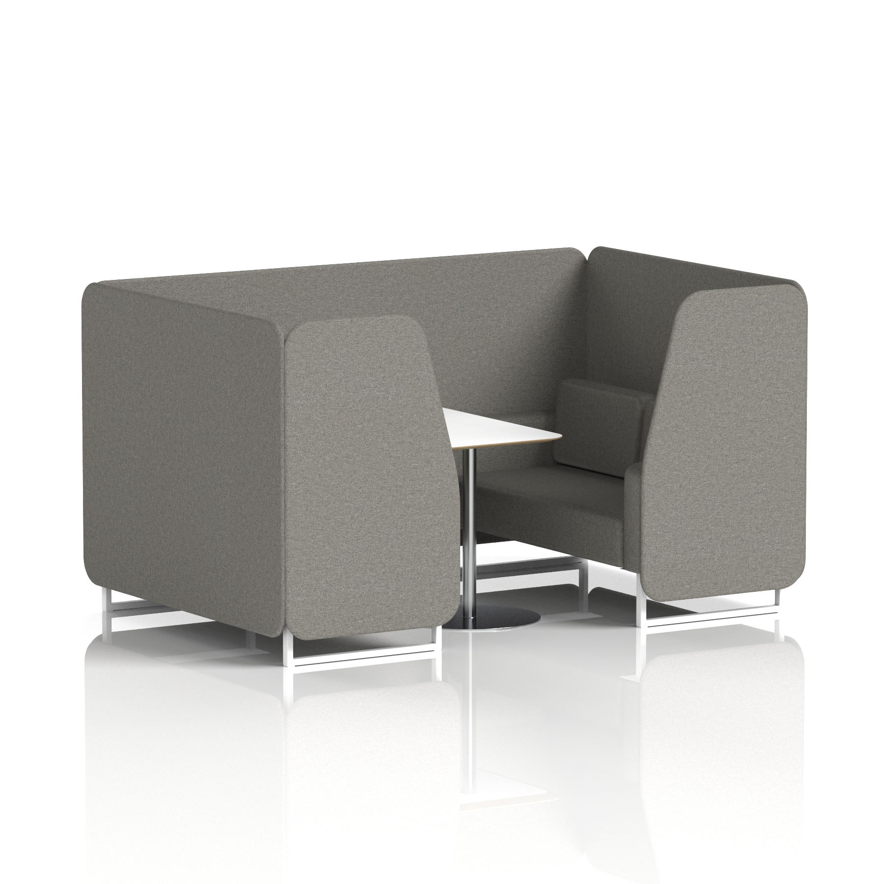 Brixworth Booth With White Legs And White Table In Single Tone