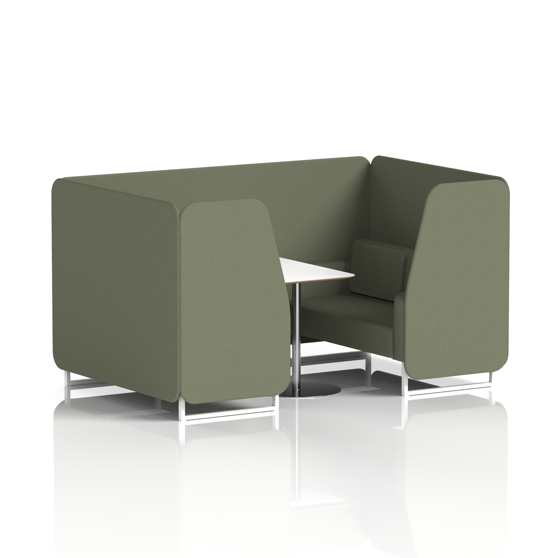 Brixworth Booth With White Legs And White Table In Single Tone