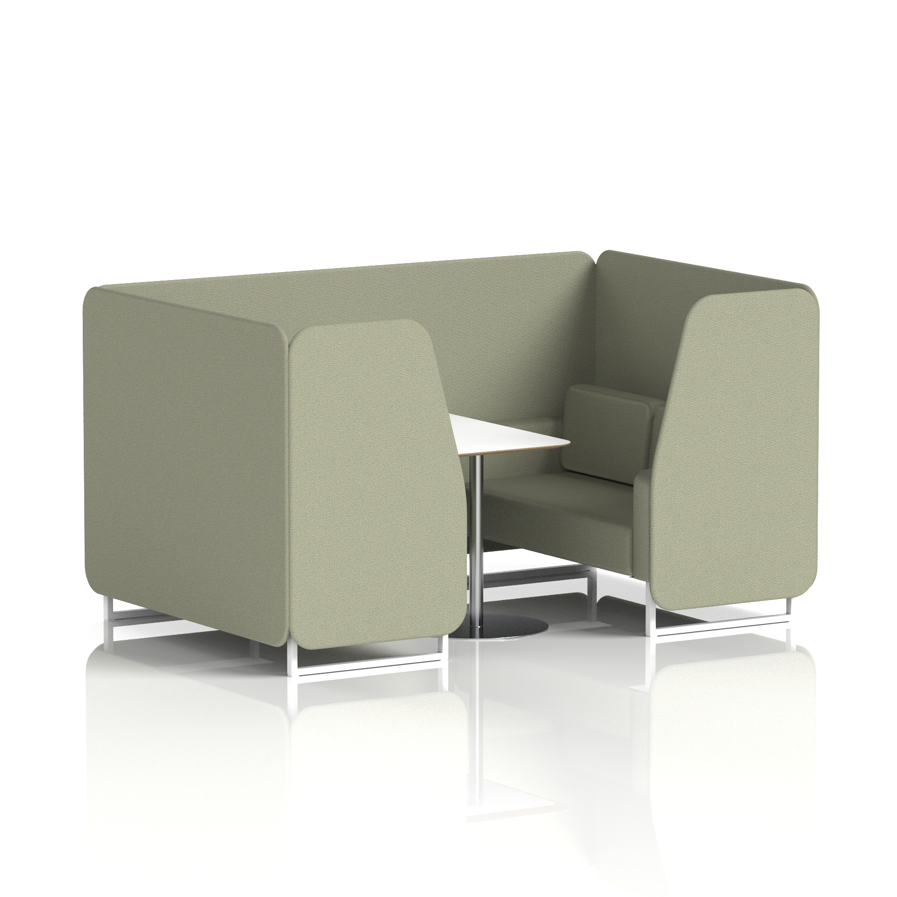 Brixworth Booth With White Legs And White Table In Single Tone