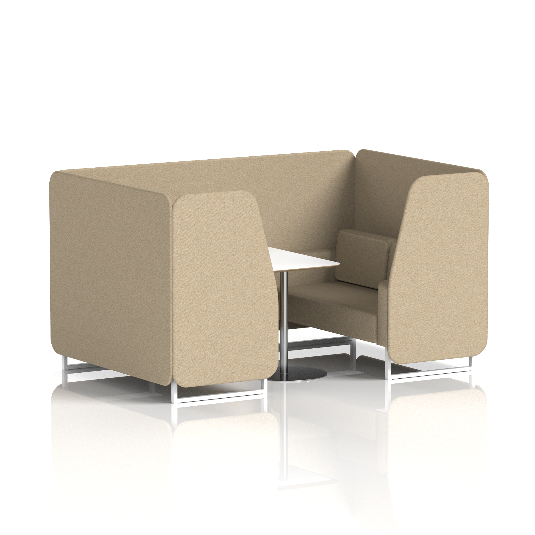 Brixworth Booth With White Legs And White Table In Single Tone