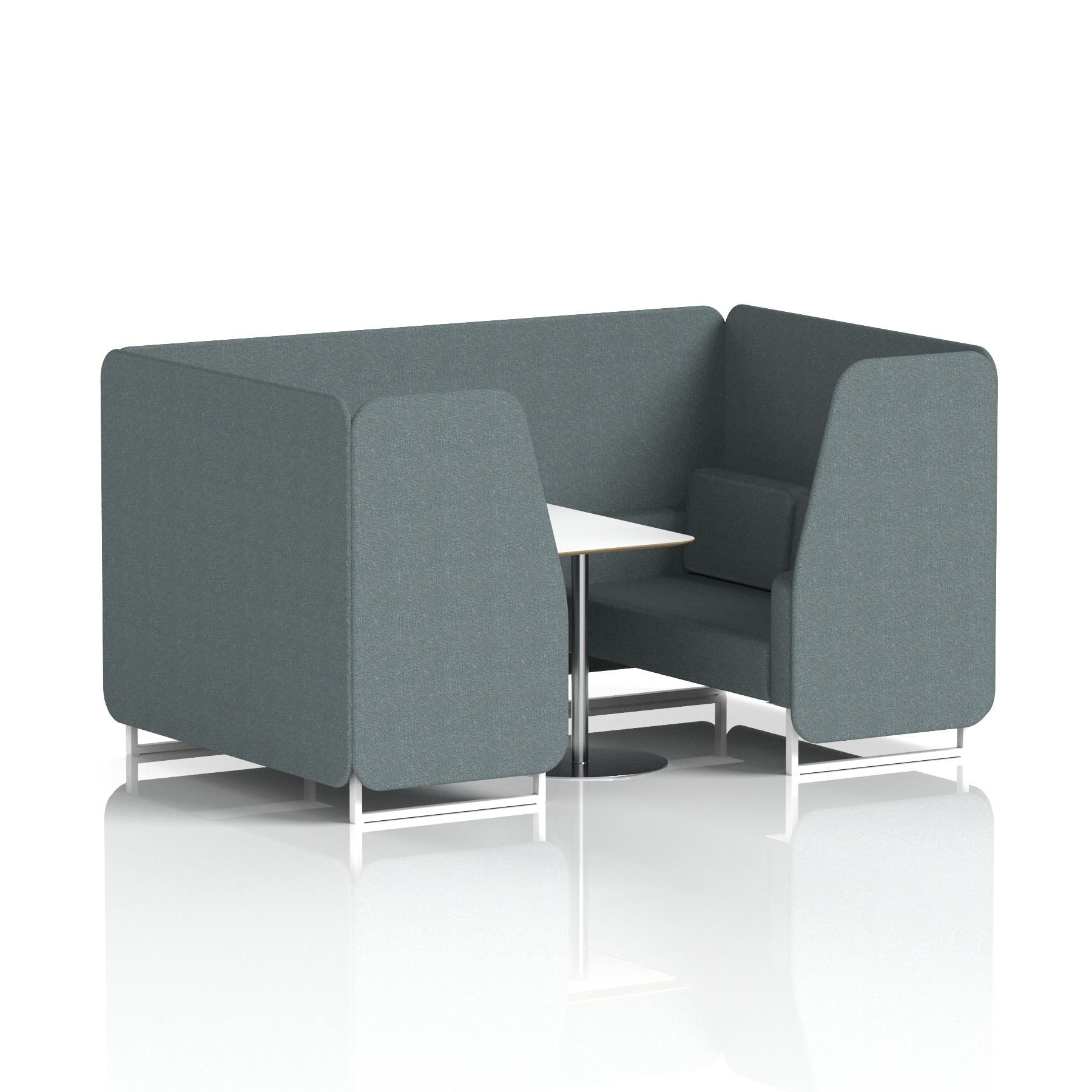 Brixworth Booth With White Legs And White Table In Single Tone