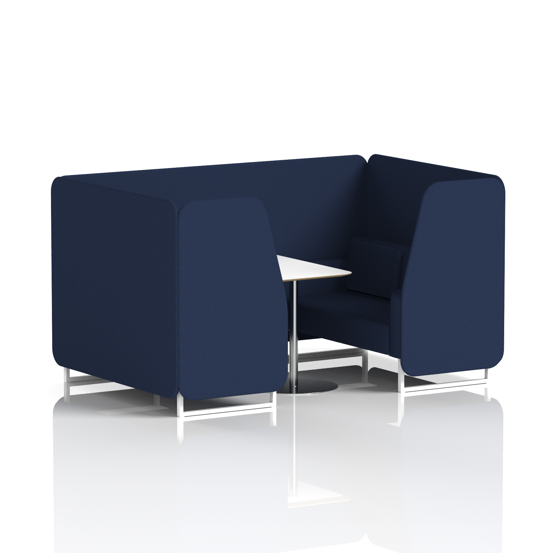 Brixworth Booth With White Legs And White Table In Single Tone