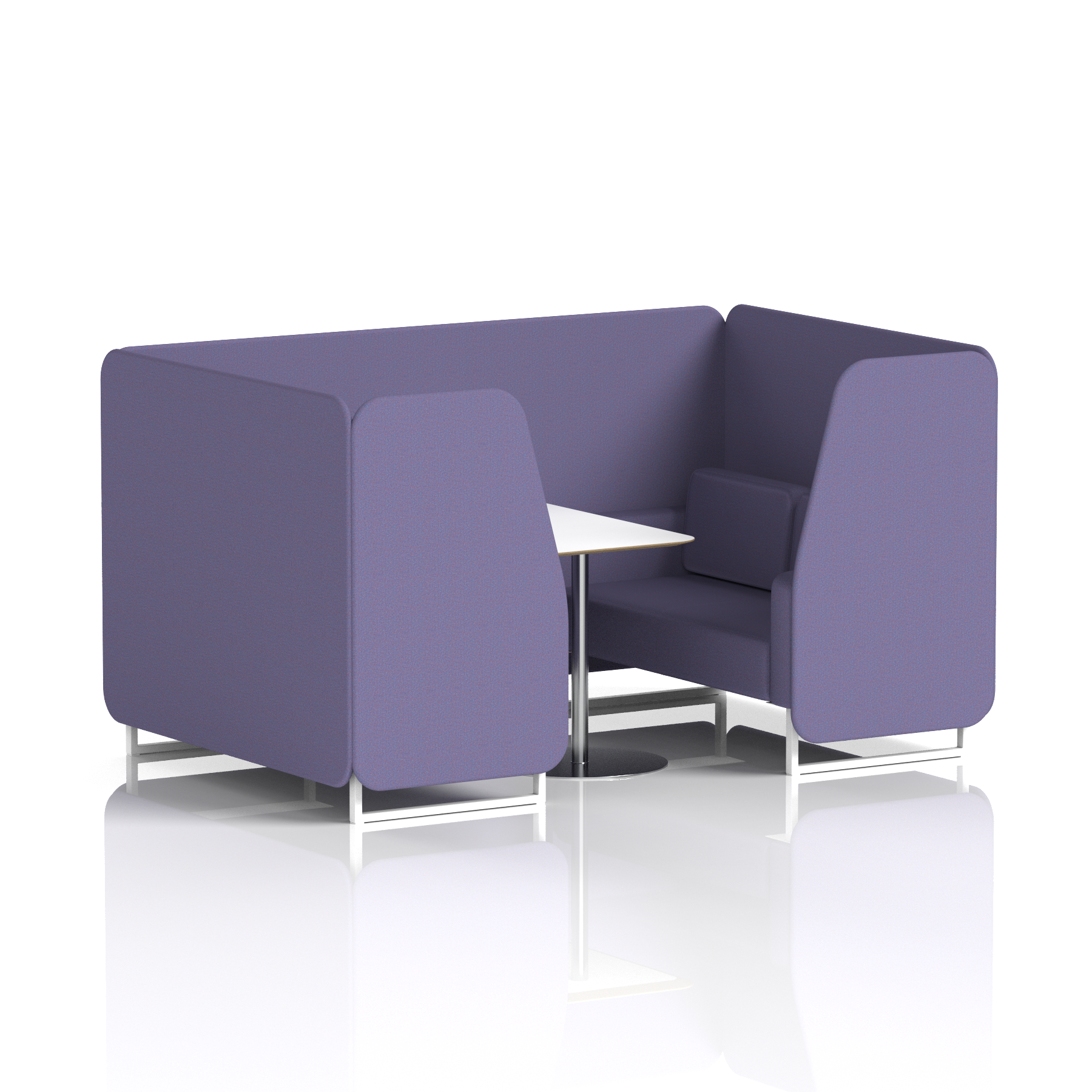 Brixworth Booth With White Legs And White Table In Single Tone