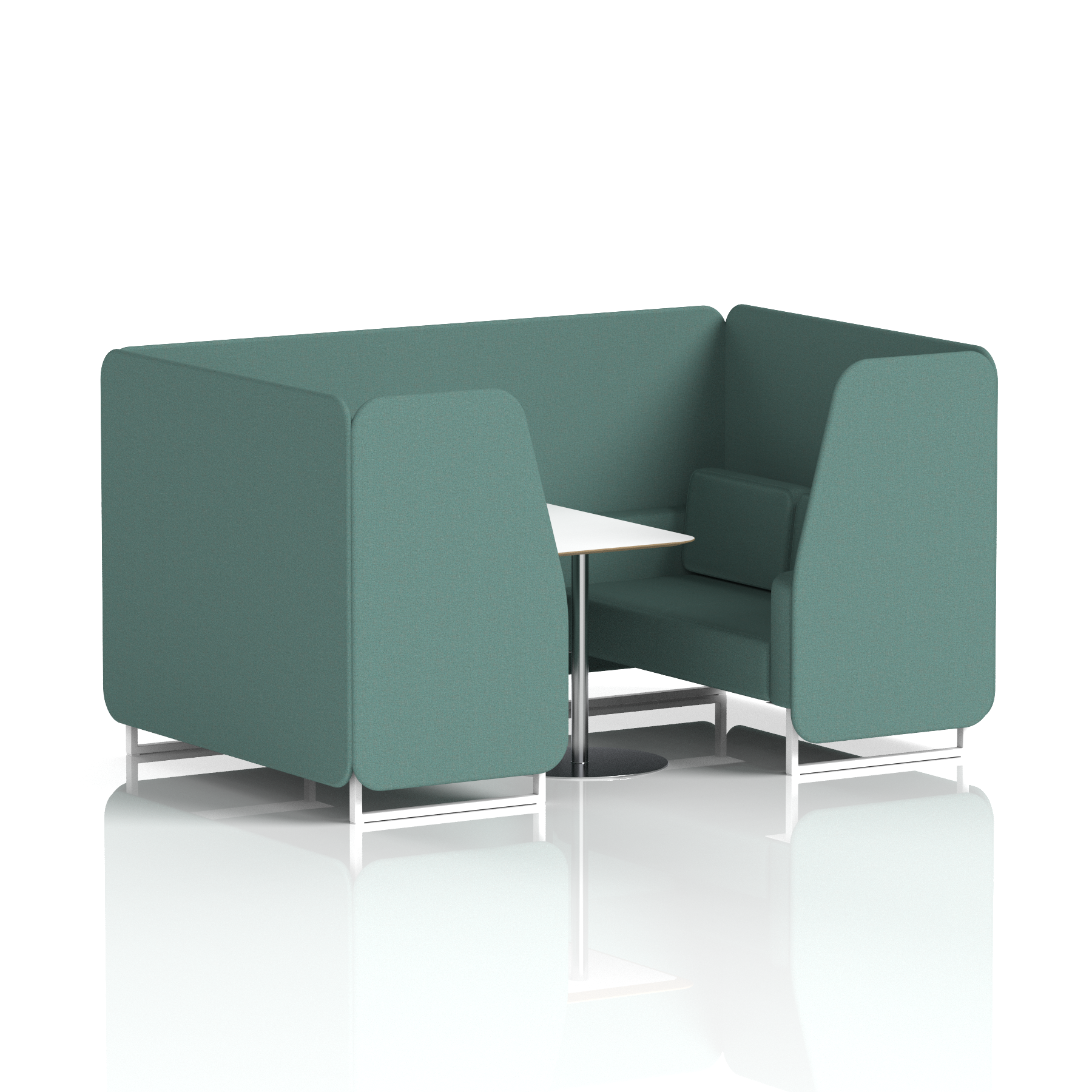 Brixworth Booth With White Legs And White Table In Single Tone