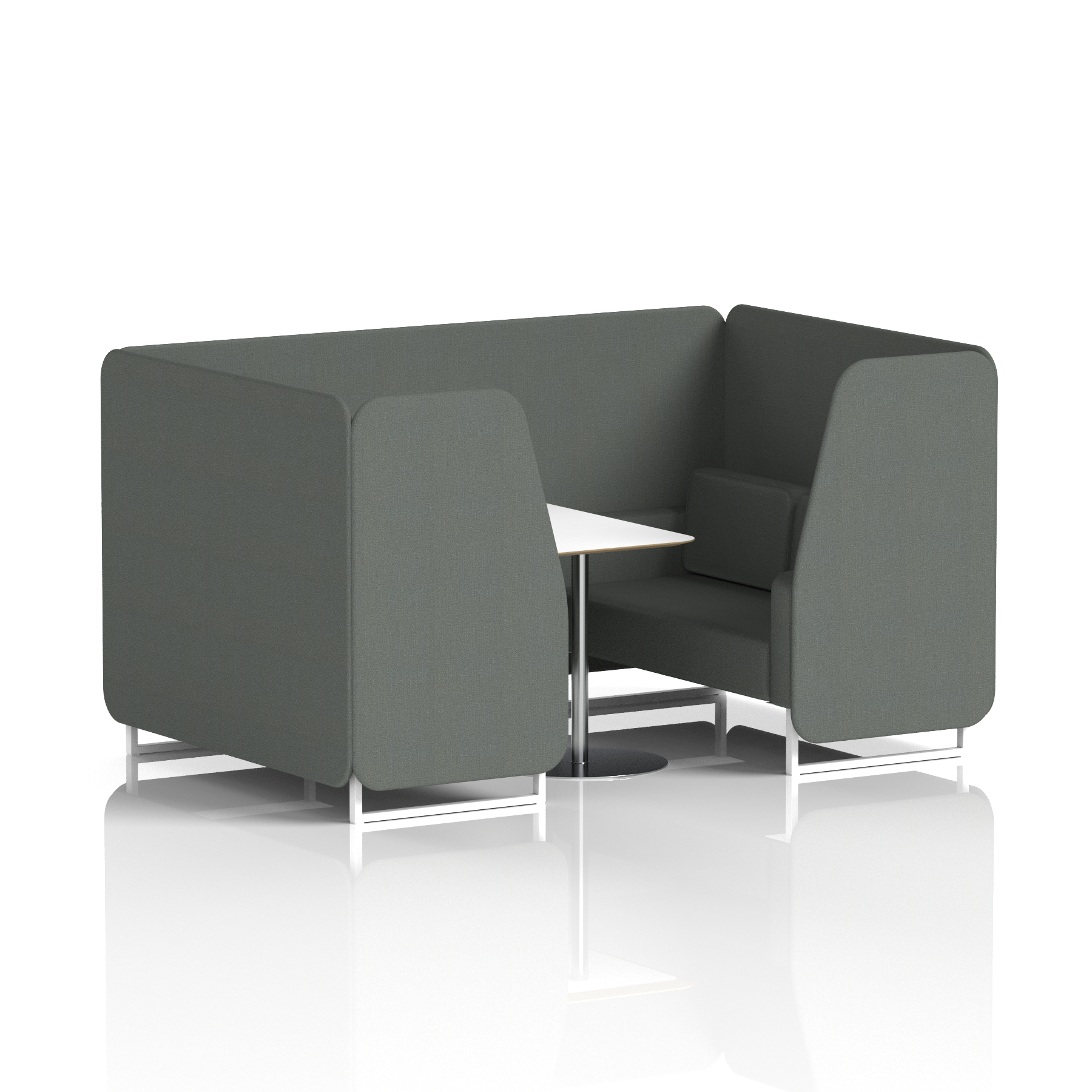 Brixworth Booth With White Legs And White Table In Single Tone