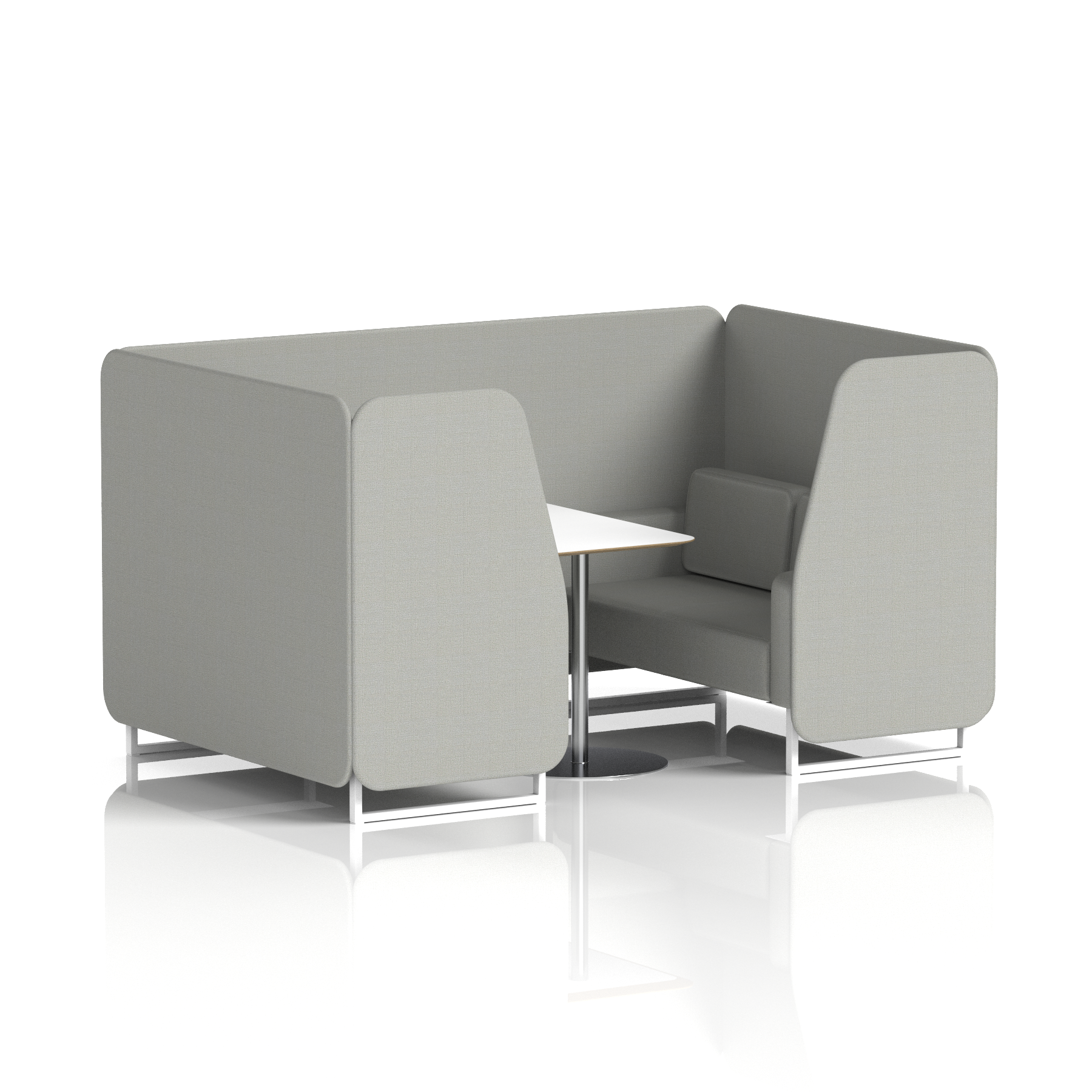 Brixworth Booth With White Legs And White Table In Single Tone