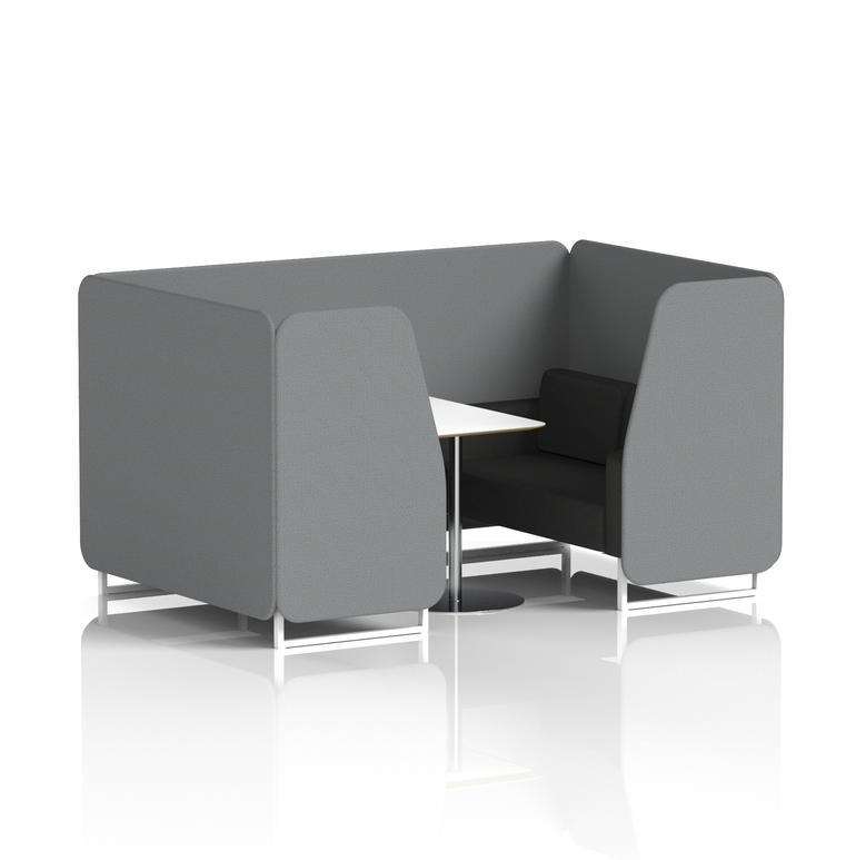 Brixworth Booth With White Legs And White Table In Two Tone