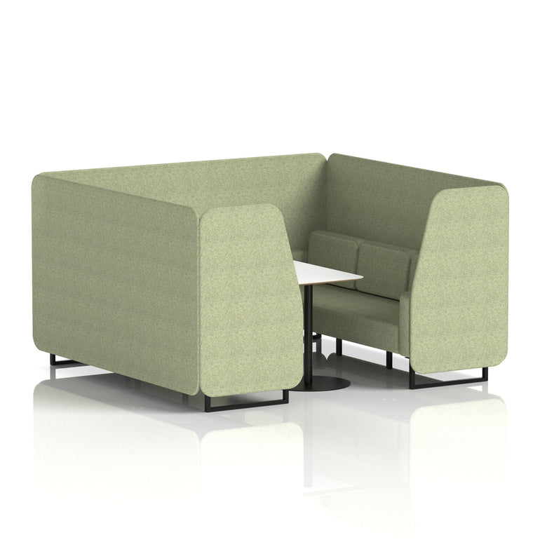 Brixworth Booth With Black Legs And White Table In Single Tone