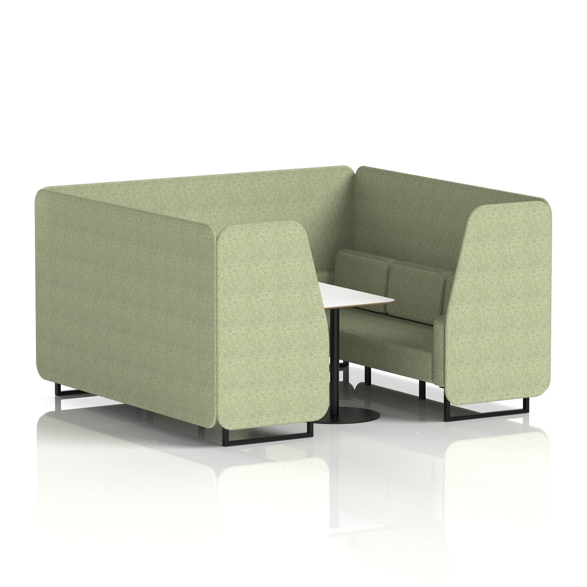 Brixworth Booth With Black Legs And White Table In Single Tone