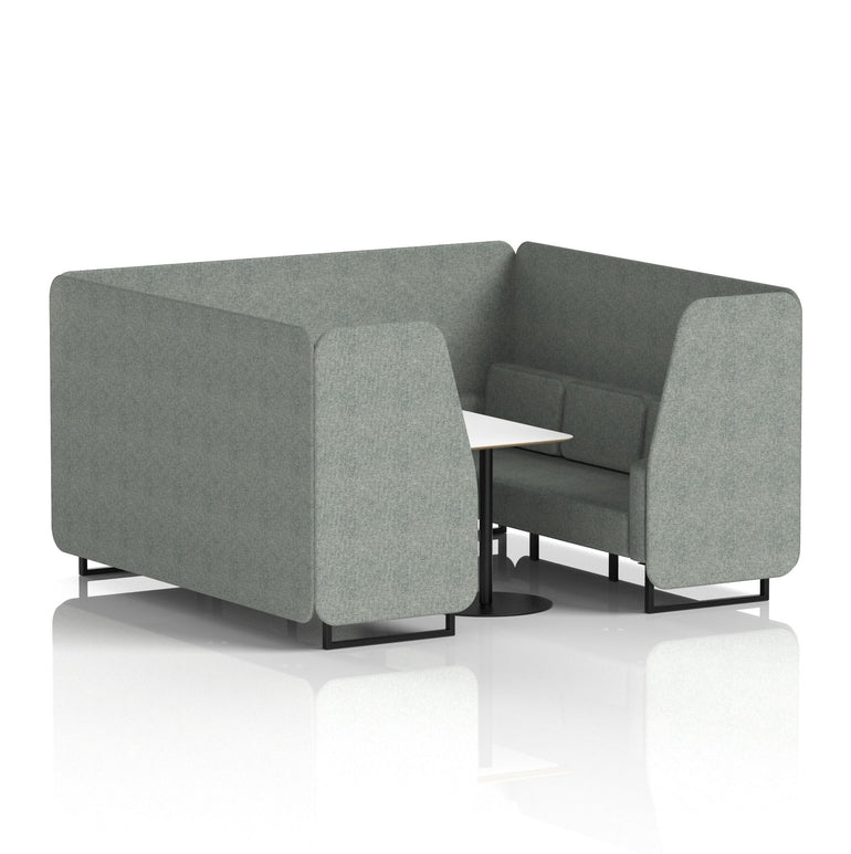 Brixworth Booth With Black Legs And White Table In Single Tone
