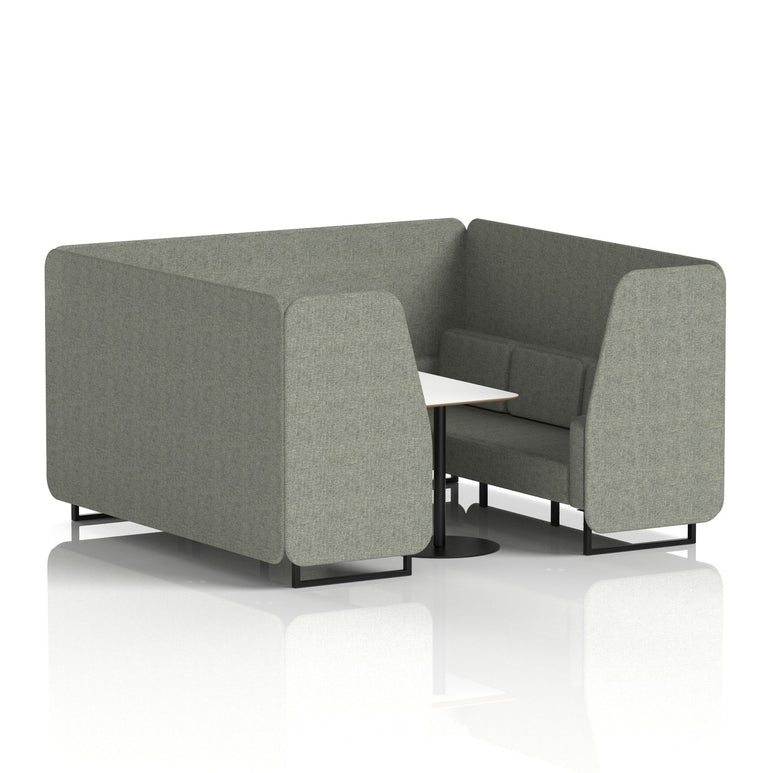 Brixworth Booth With Black Legs And White Table In Single Tone