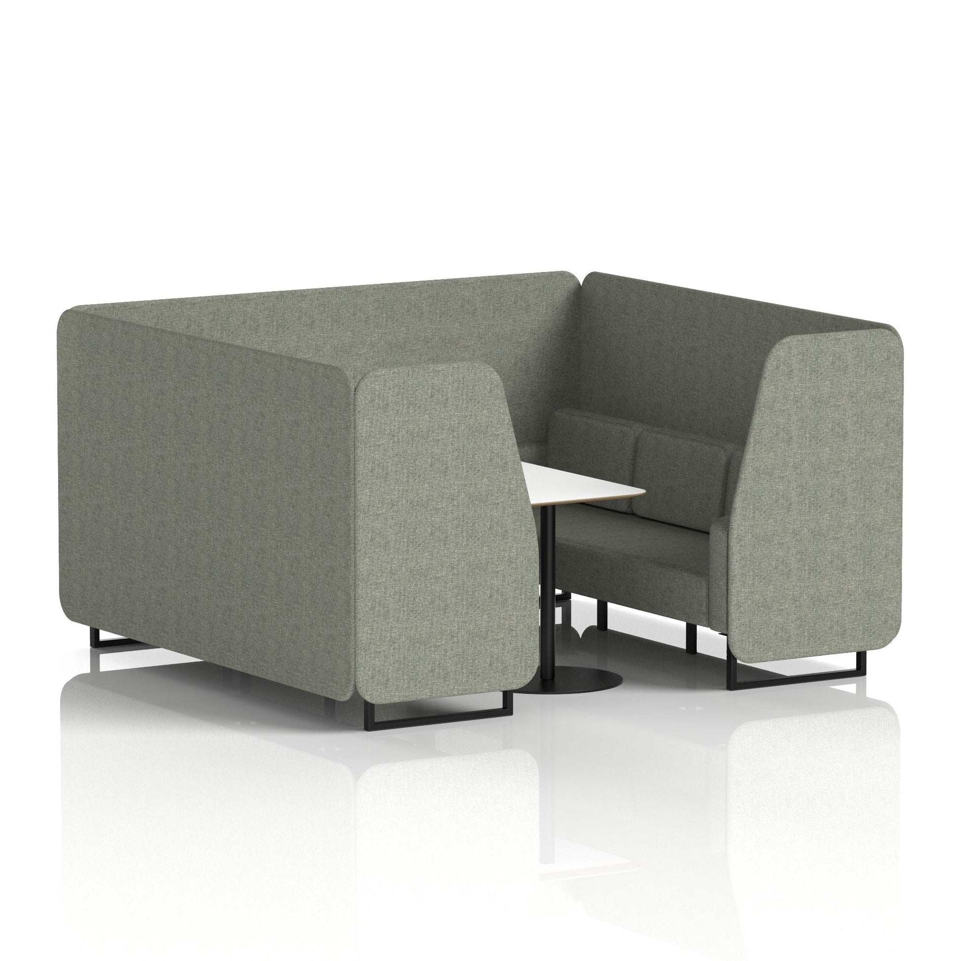 Brixworth Booth With Black Legs And White Table In Single Tone